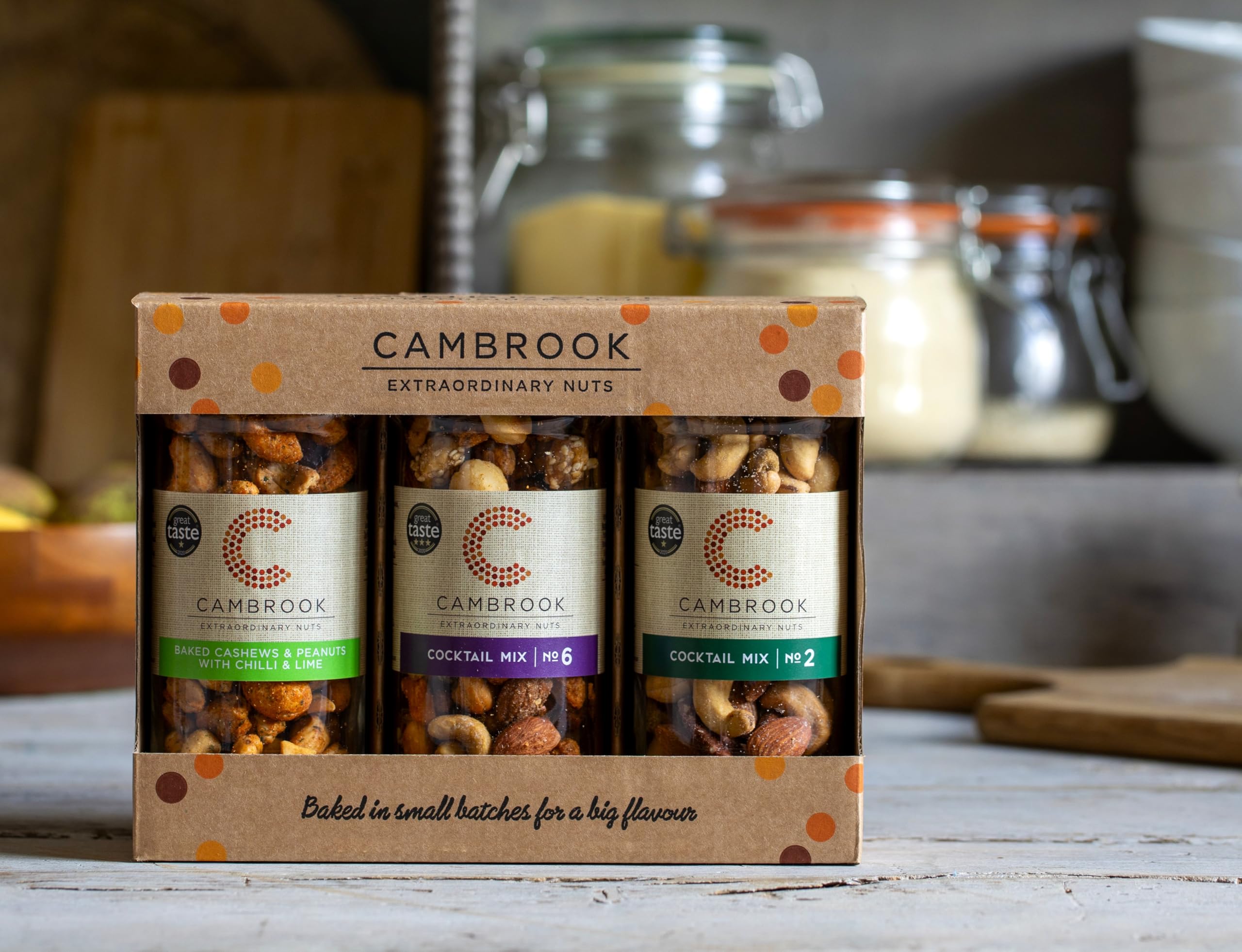 C Cambrook Extraordinary Nuts - 3 Jar Gift Set with Cocktail Mix 6 (170g) & Mix 2 (175g) 3