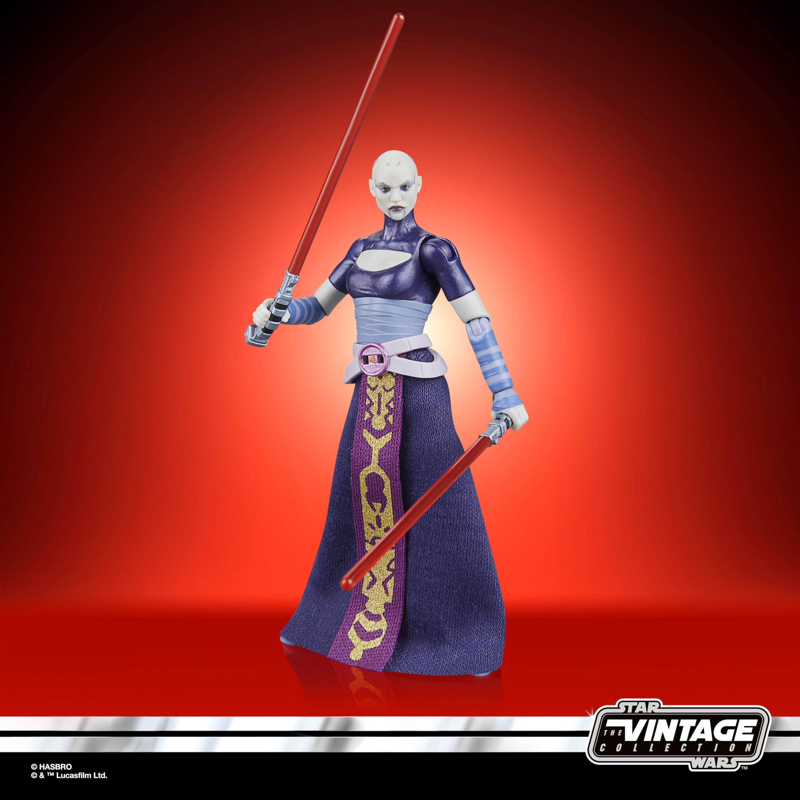Star Wars The Vintage Collection Asajj Ventress Action Figure - 9.5 cm Scale, The Clone Wars Series-Inspired Collectible 9