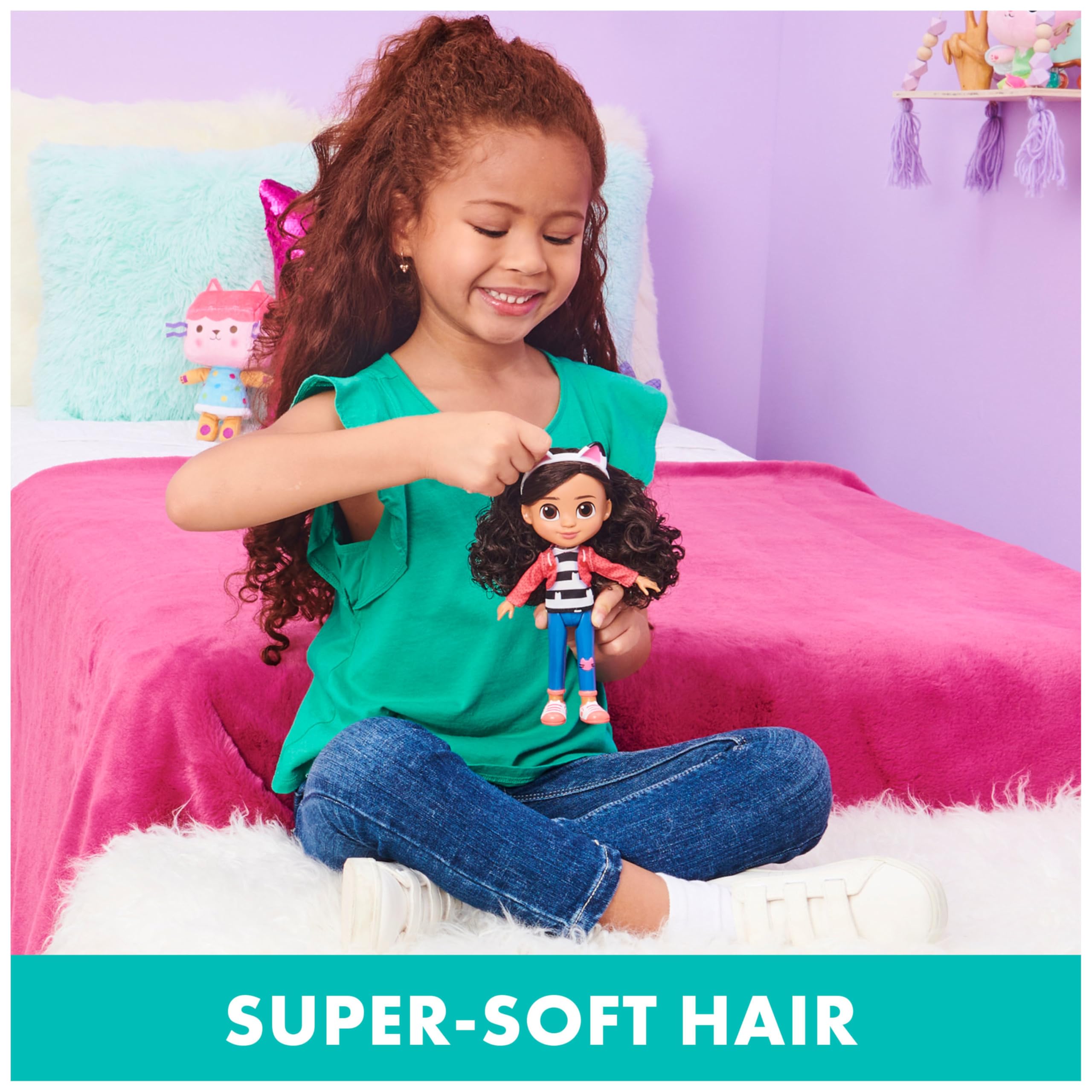 DREAMWORKS GABBY'S DOLLHOUSE Gabby Girl Doll - 20.3 cm | Ages 3+ | Removable Headband 3