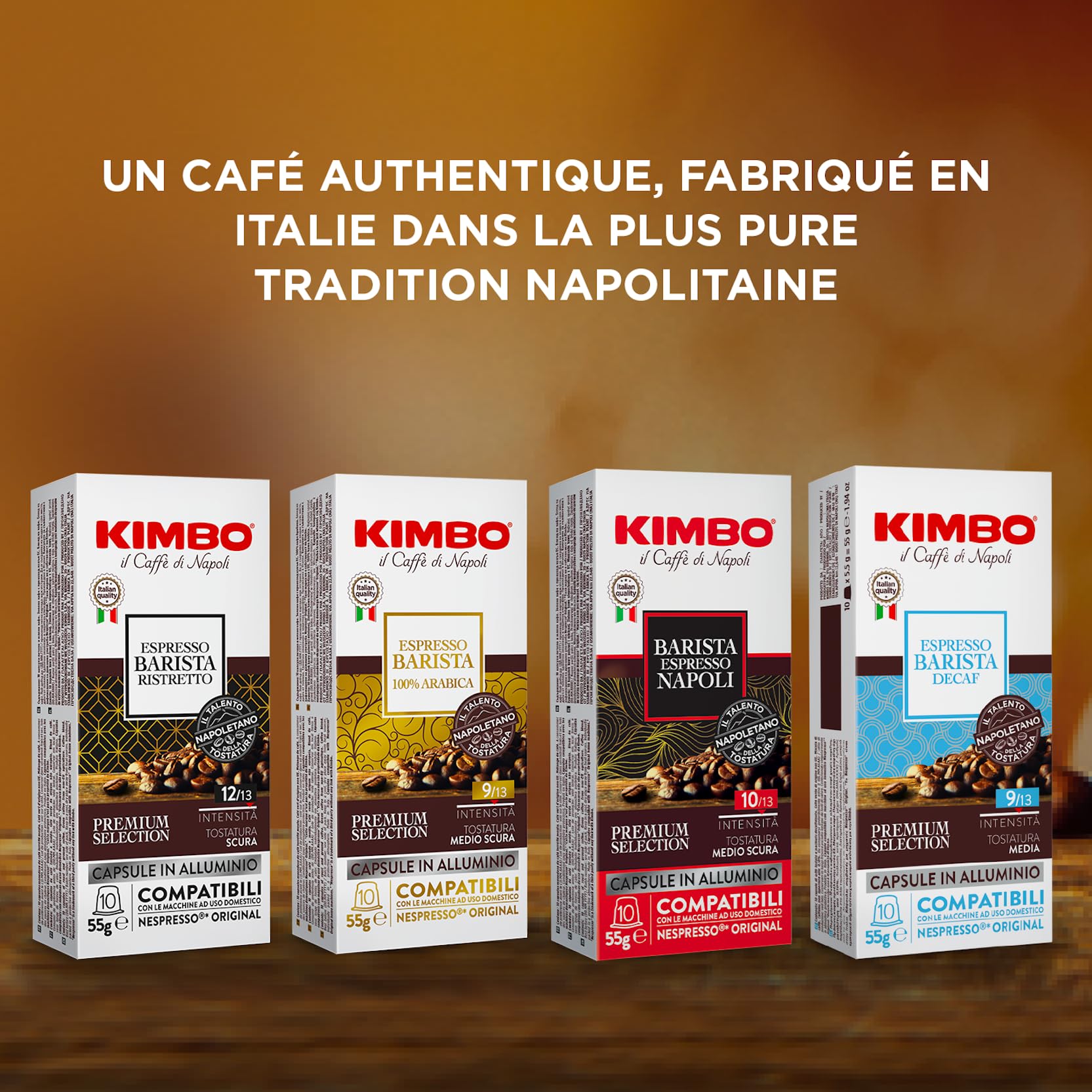 Kimbo Barista Decaf Capsules (10-Pack) | Nespresso Compatible | Italian Medium Dark Roast | Aluminium Coffee Pods 6