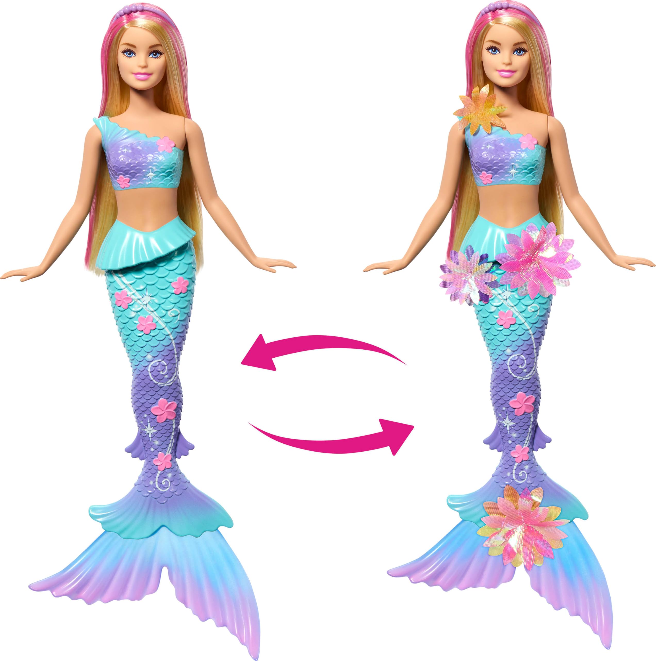 Barbie Mermaid Toy Doll with Surprise Magic Blooming Flowers Feature - Blue 6