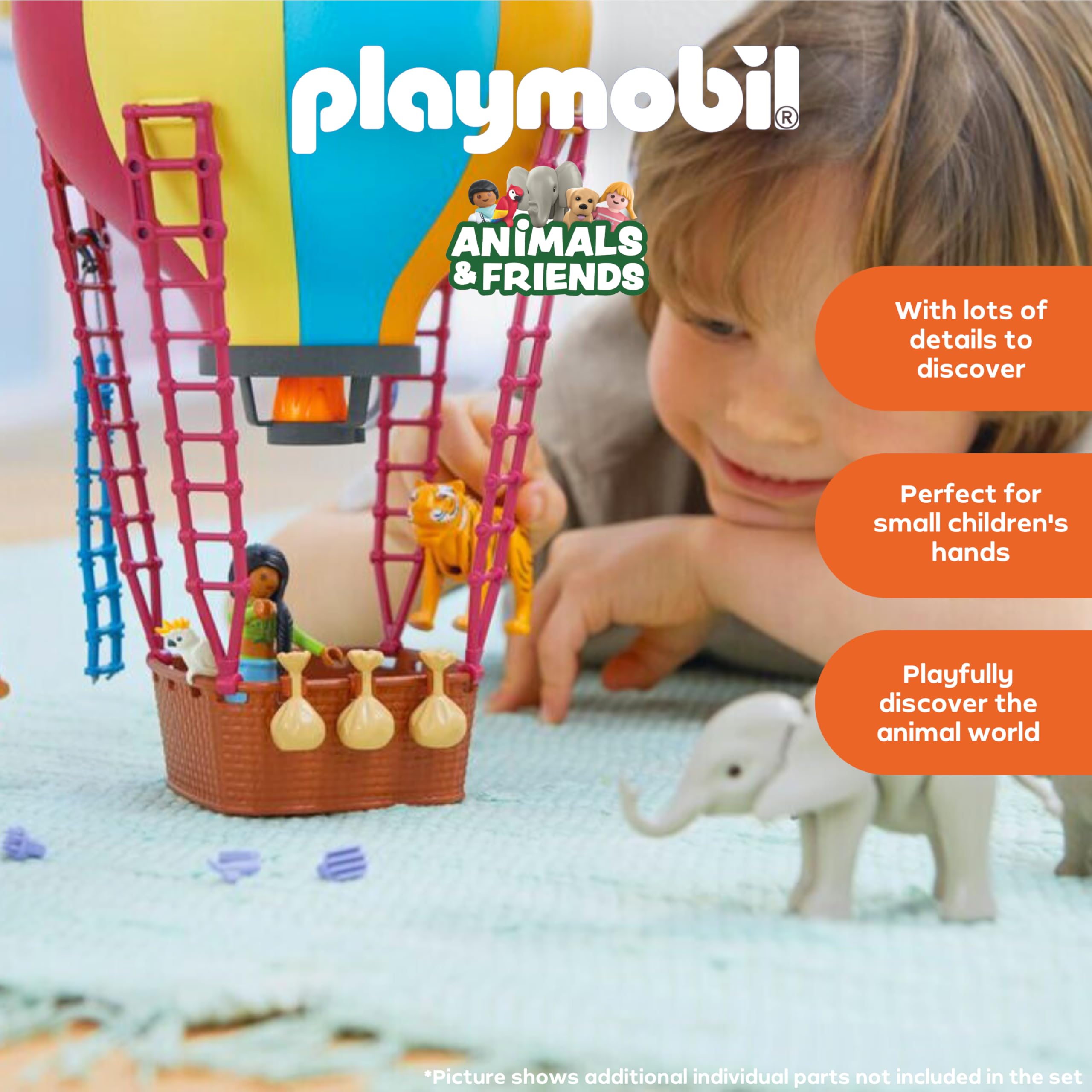 Playmobil Balloon Journey Playset - Flying Adventure with Tiger & Cockatoo, Ages 4-10 4
