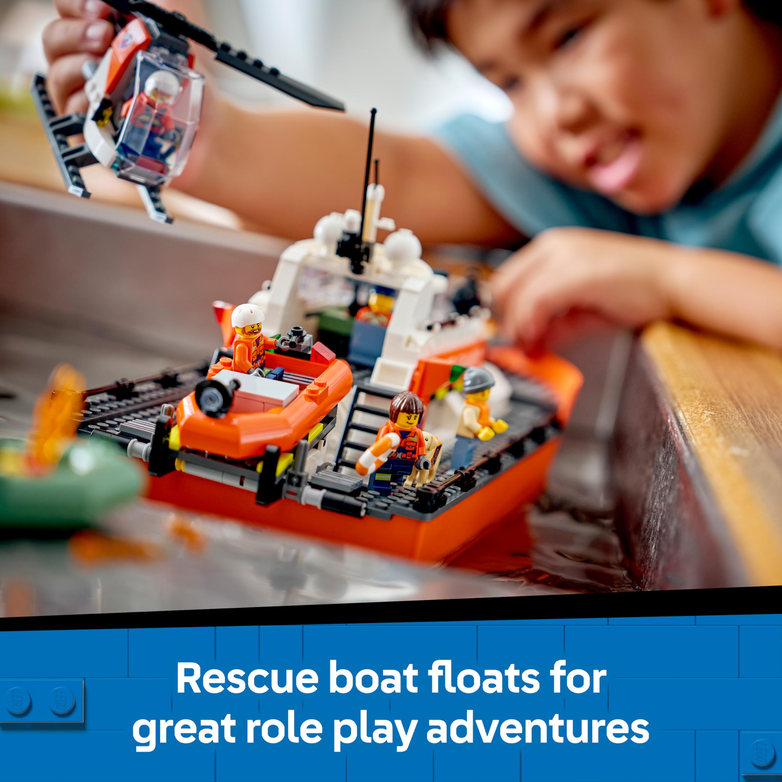 LEGO City Coast Guard Rescue Boat & Helicopter Toy 60504 | Ages 7+ | Includes 5 Minifigures 4