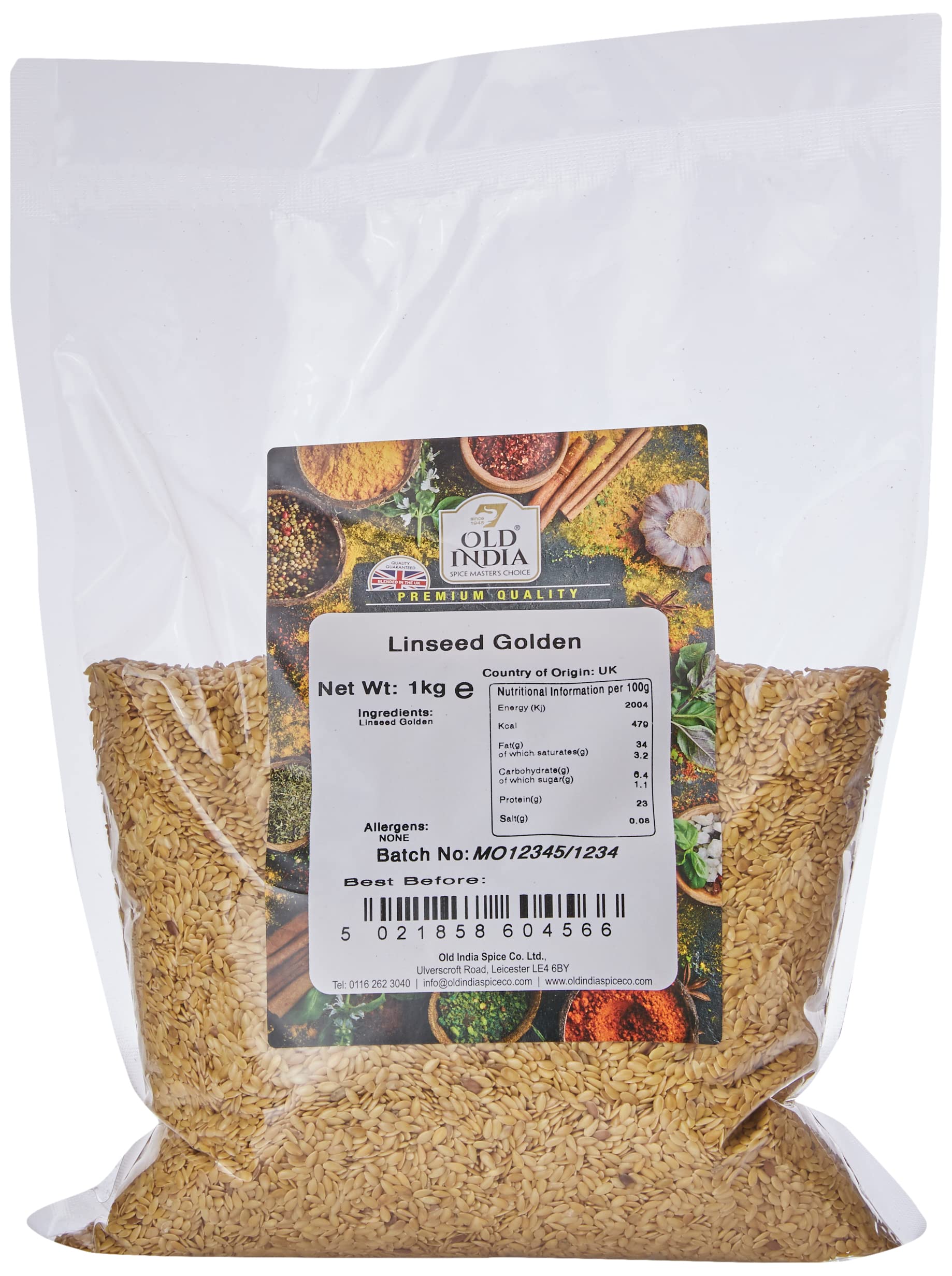 Old India Golden Linseed - 1kg Natural Additive Free Seeds | Up to 2 Year Shelf Life