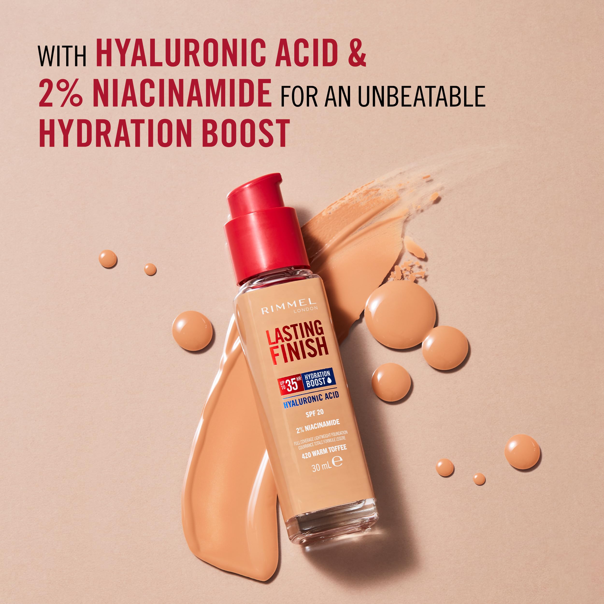 Rimmel - Lasting Finish 35Hr Foundation (Warm Olive 302), Full Coverage, Hydrating, SPF20, Vegan, Cruelty Free 6