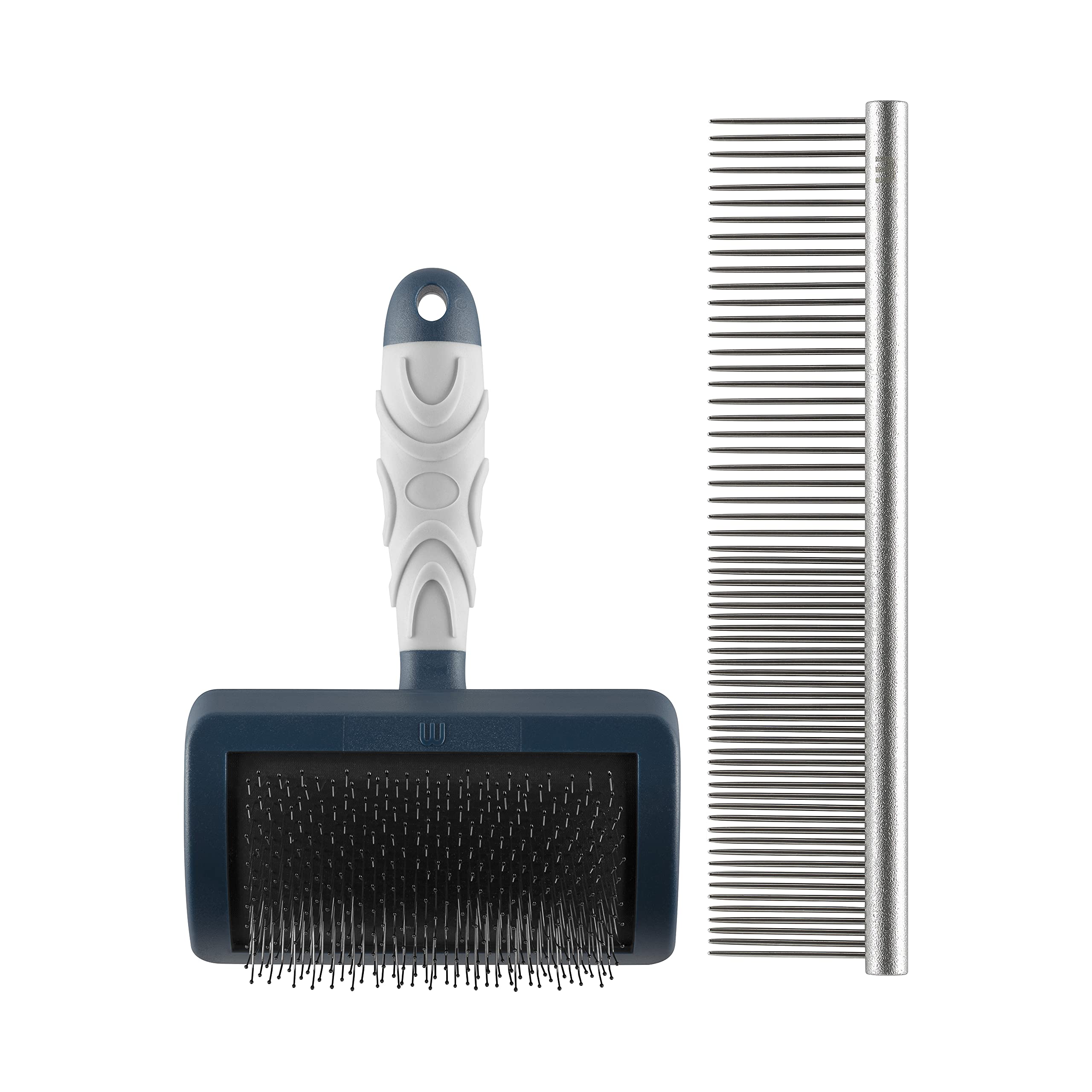 Mikki Dog Brush Set: Stainless Steel Comb & Hard Pin Slicker for Doodles | Small Size 2