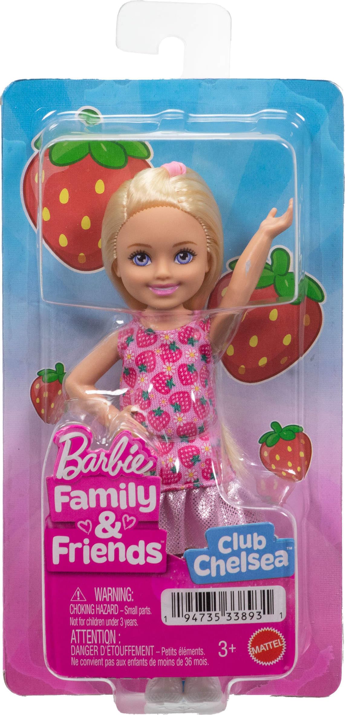 Chelsea Doll - Pink Strawberry-Themed Dress & Blonde Hair - Barbie Toy for Kids 3+ 7