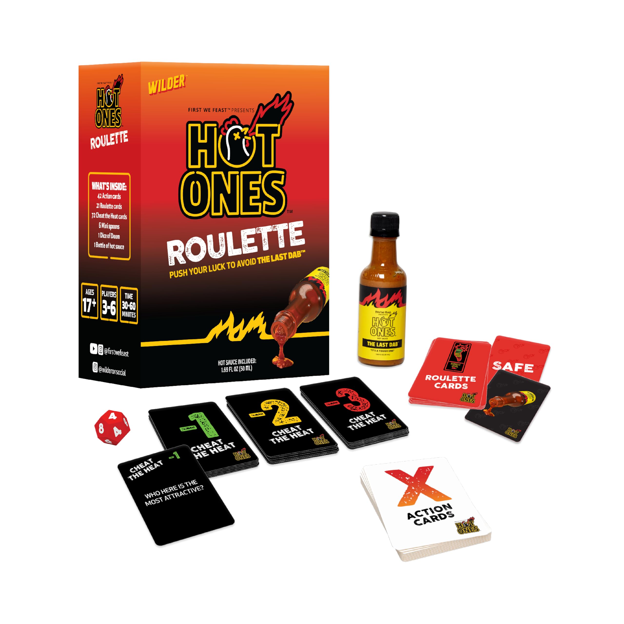 Wilder Hot Ones Roulette – A Push Your Luck Card Game with Hot Sauce 9