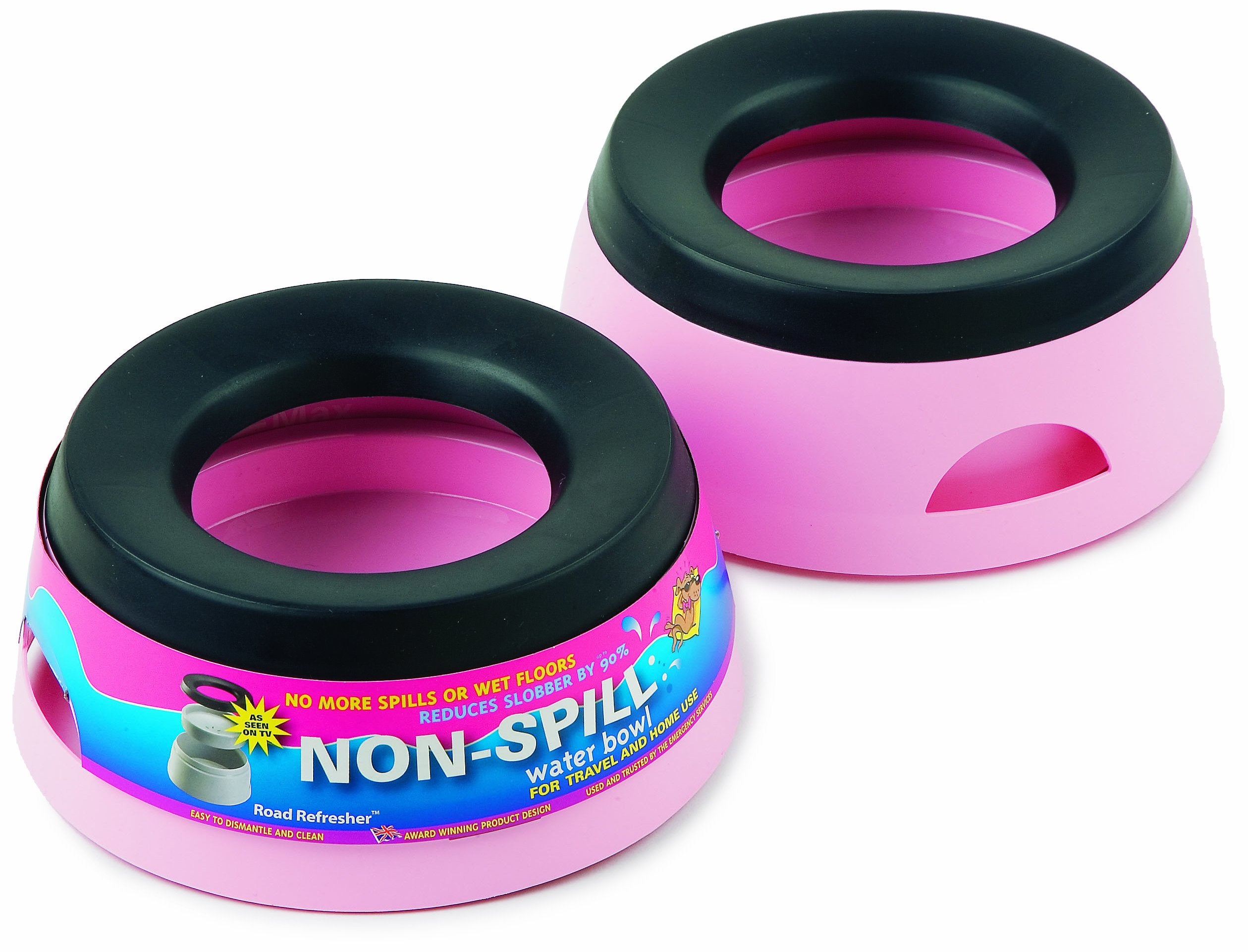 Road Refresher Non Spill Pet Water Bowl - Eliminates Spills | Pink, Small 1