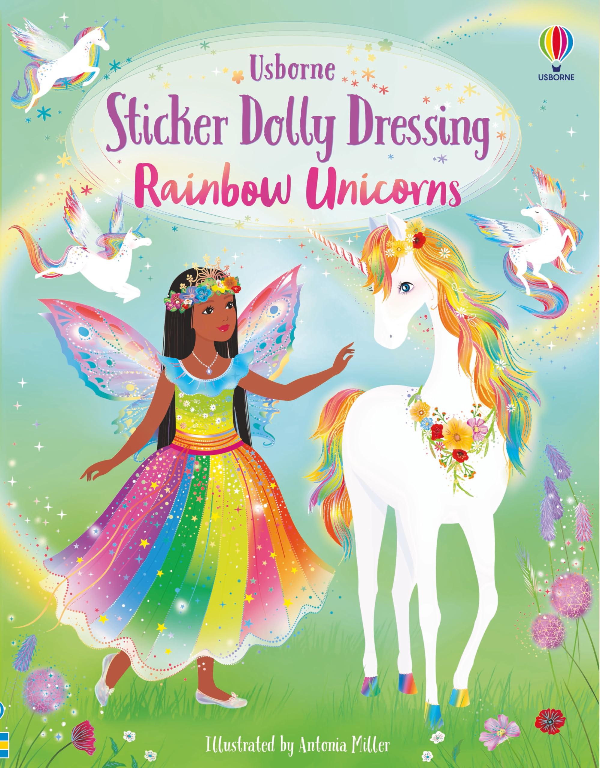 Usborne Sticker Dolly Dressing Rainbow Unicorns Activity Book | Paperback | Ages 4-6 1