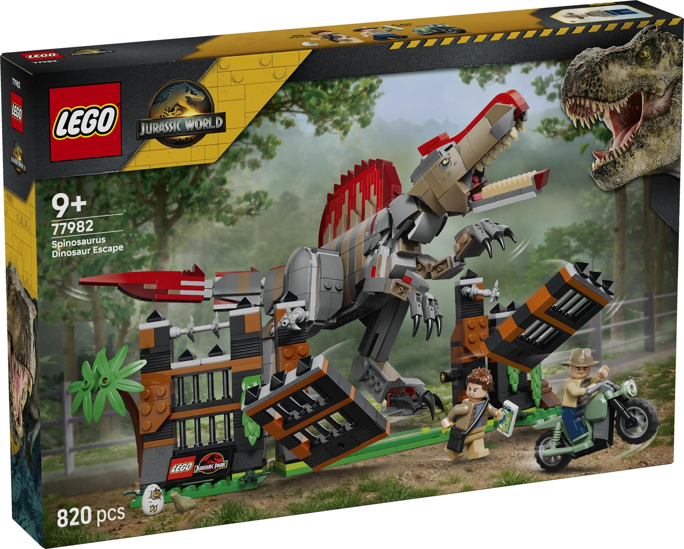 LEGO Jurassic World Spinosaurus Dinosaur Escape Building Set (Ages 9+) - Interactive Dinosaur Toy with Breakable Gate 7