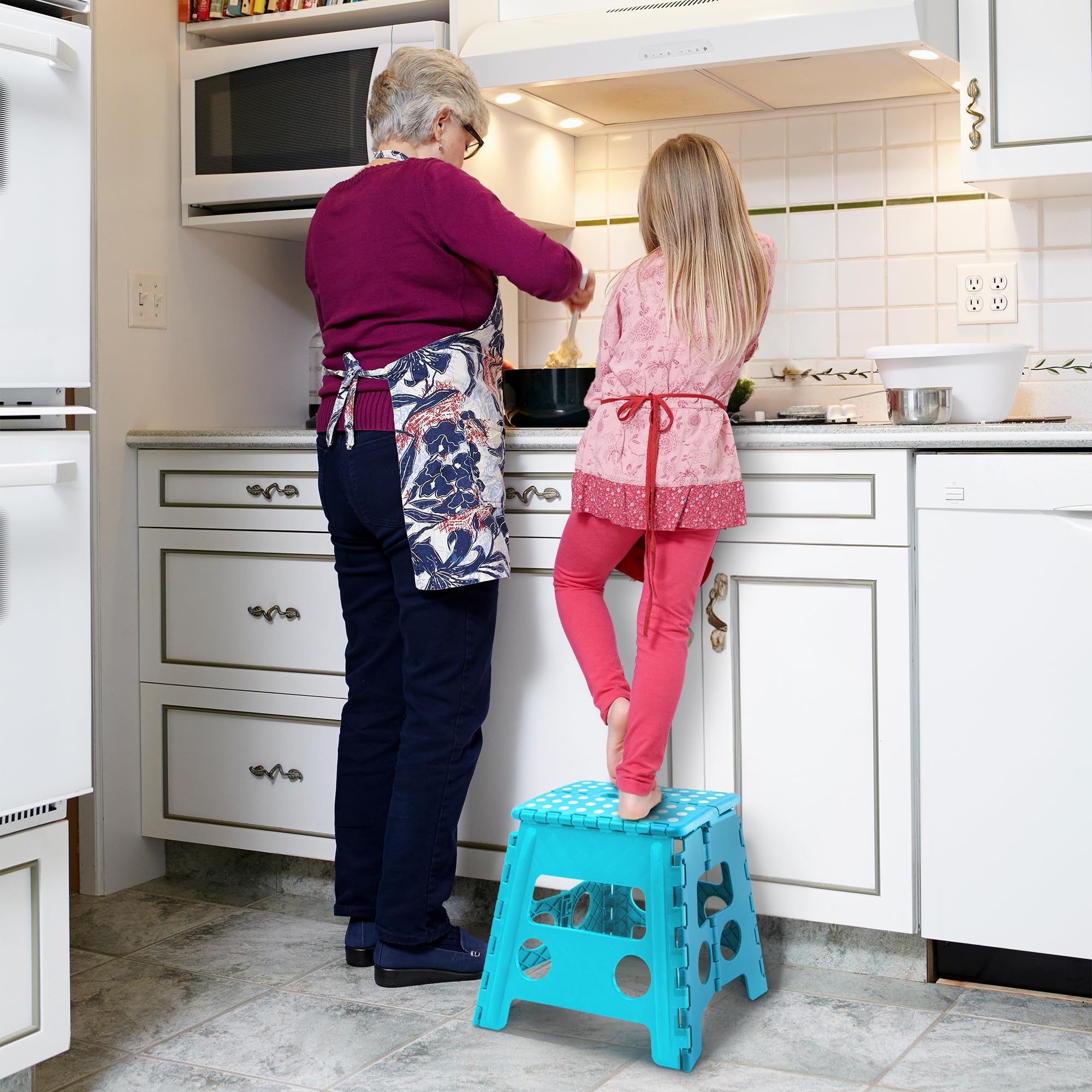 KEPLIN 13 Inch Heavy Duty Folding Step Stool | Non-Slip Foldable Footstool 7