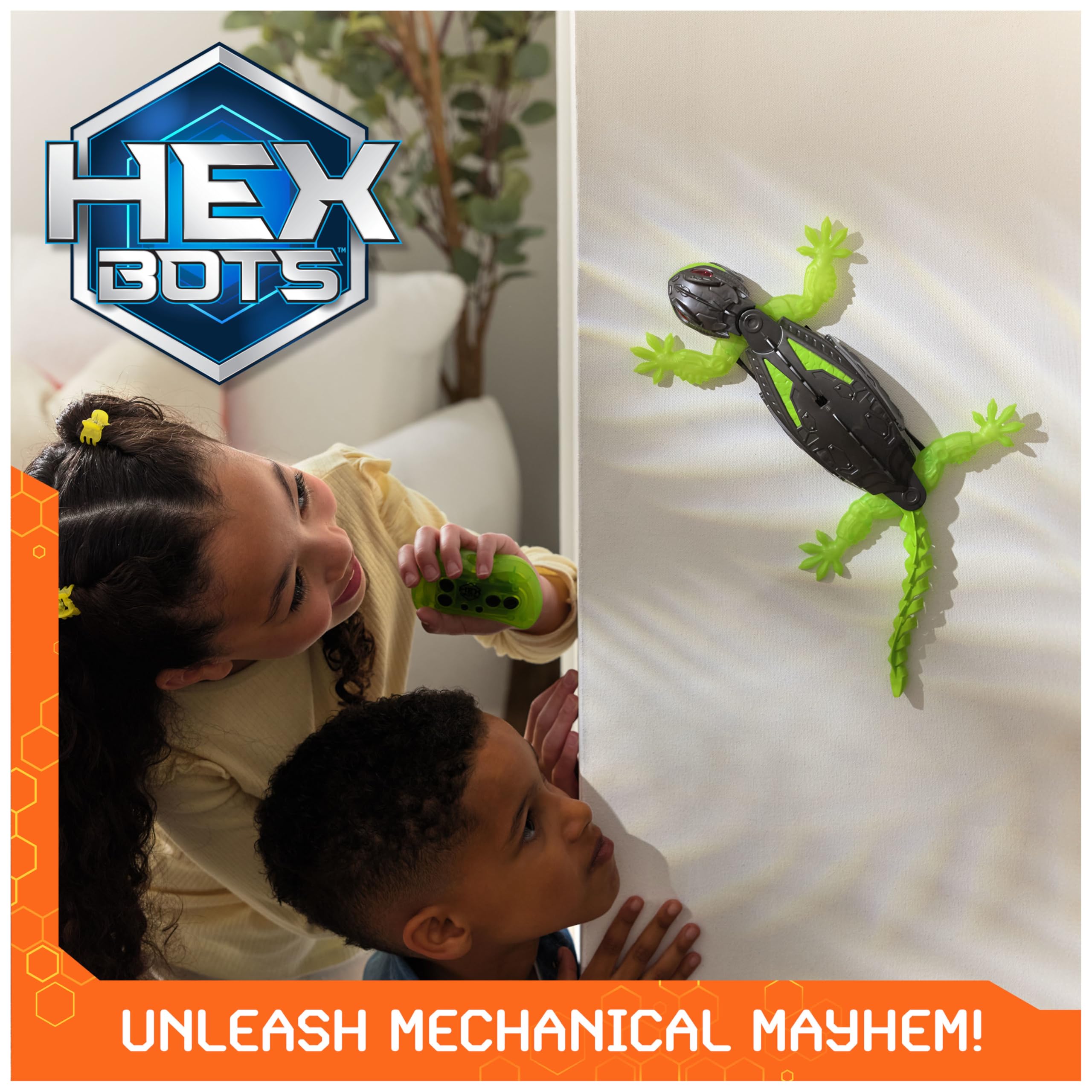 HEX BOTS Wall Crawler Gecko - Remote Control Climbing Robot Toy for Kids 4+ 7
