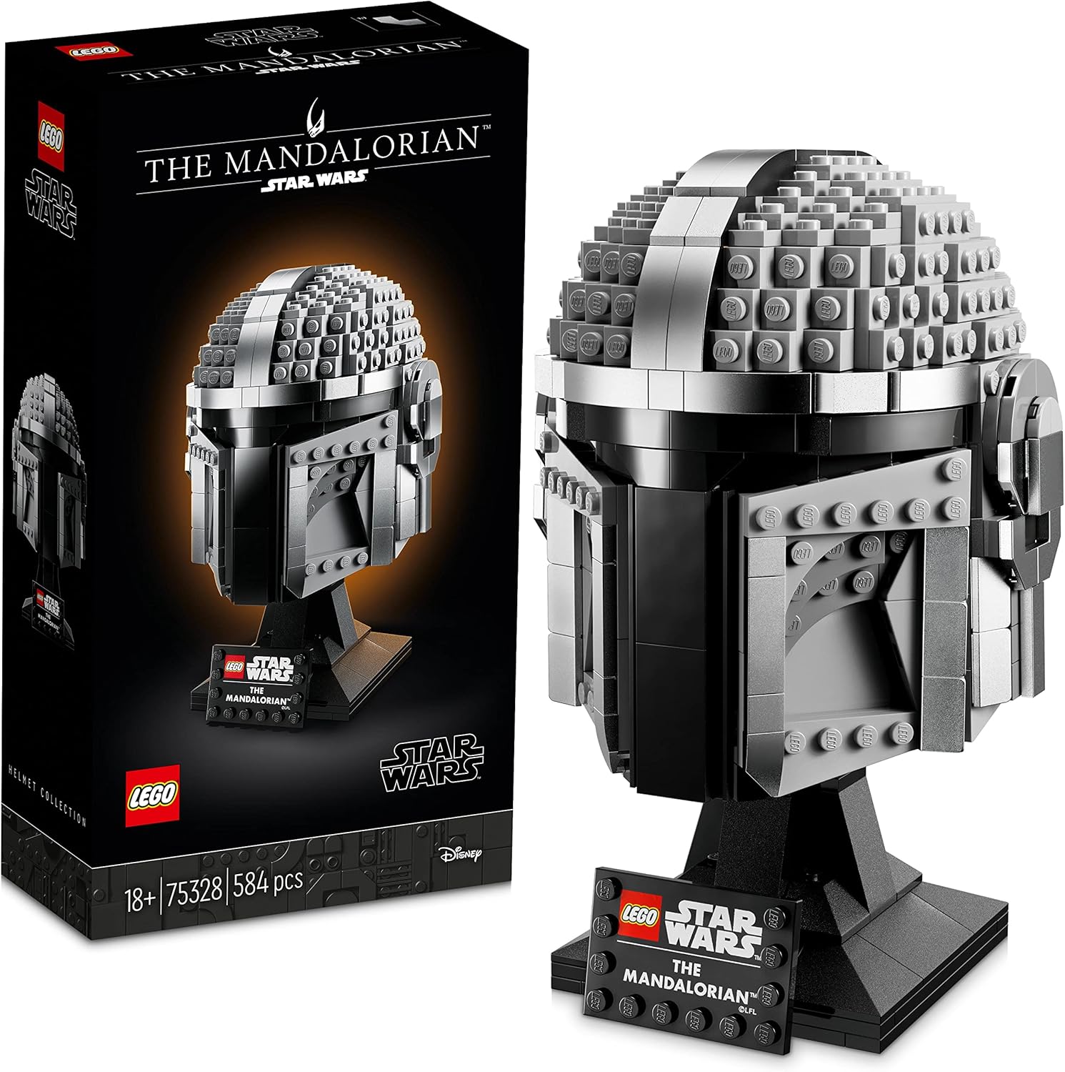 LEGO 75328 Star Wars The Mandalorian Helmet Buildable Model Kit - Collectible Display for Adults 1