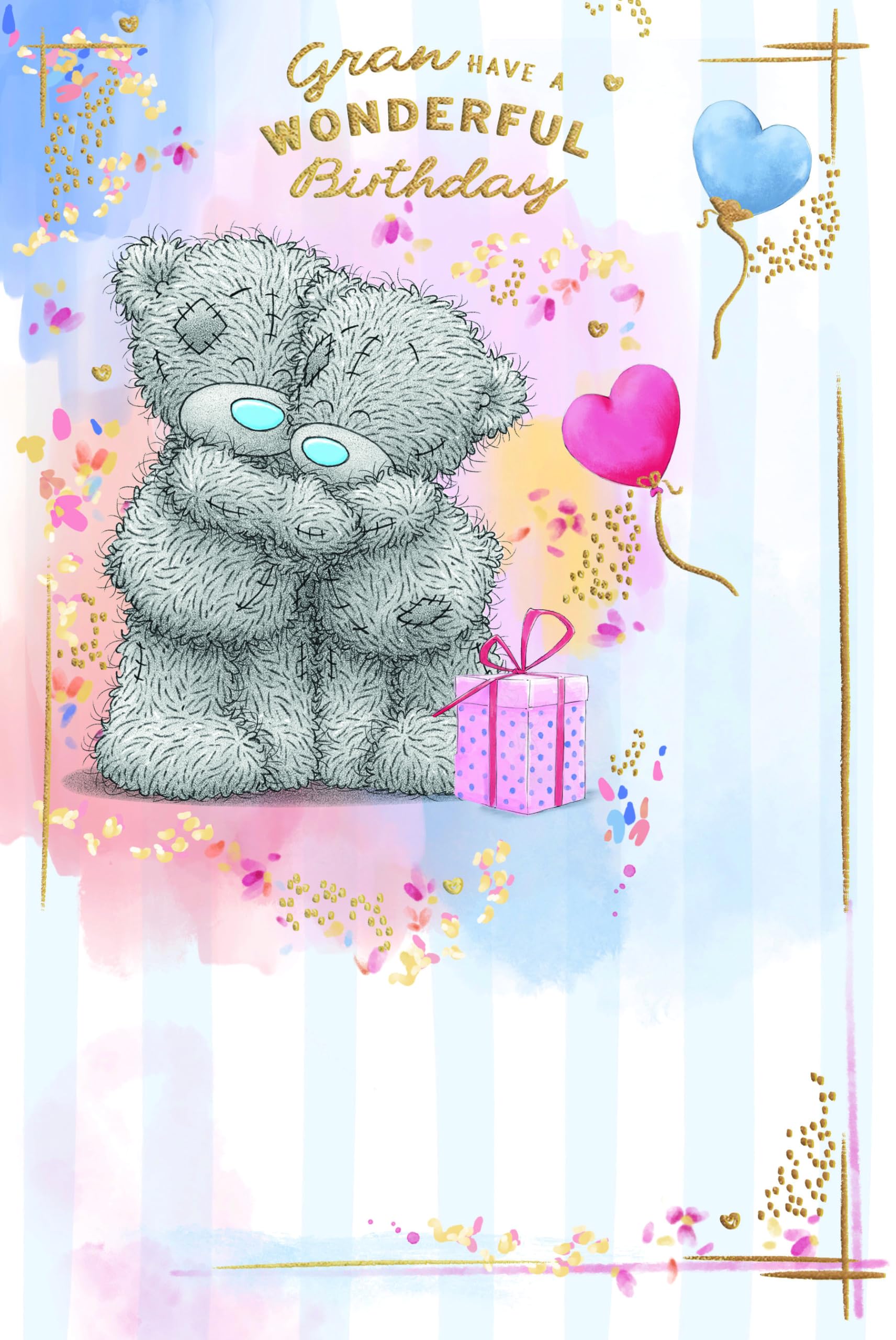 Me To You Tatty Teddy Gran Bears Hugging Luxury Gold Foil Birthday Card | 6 x 9 inches 1