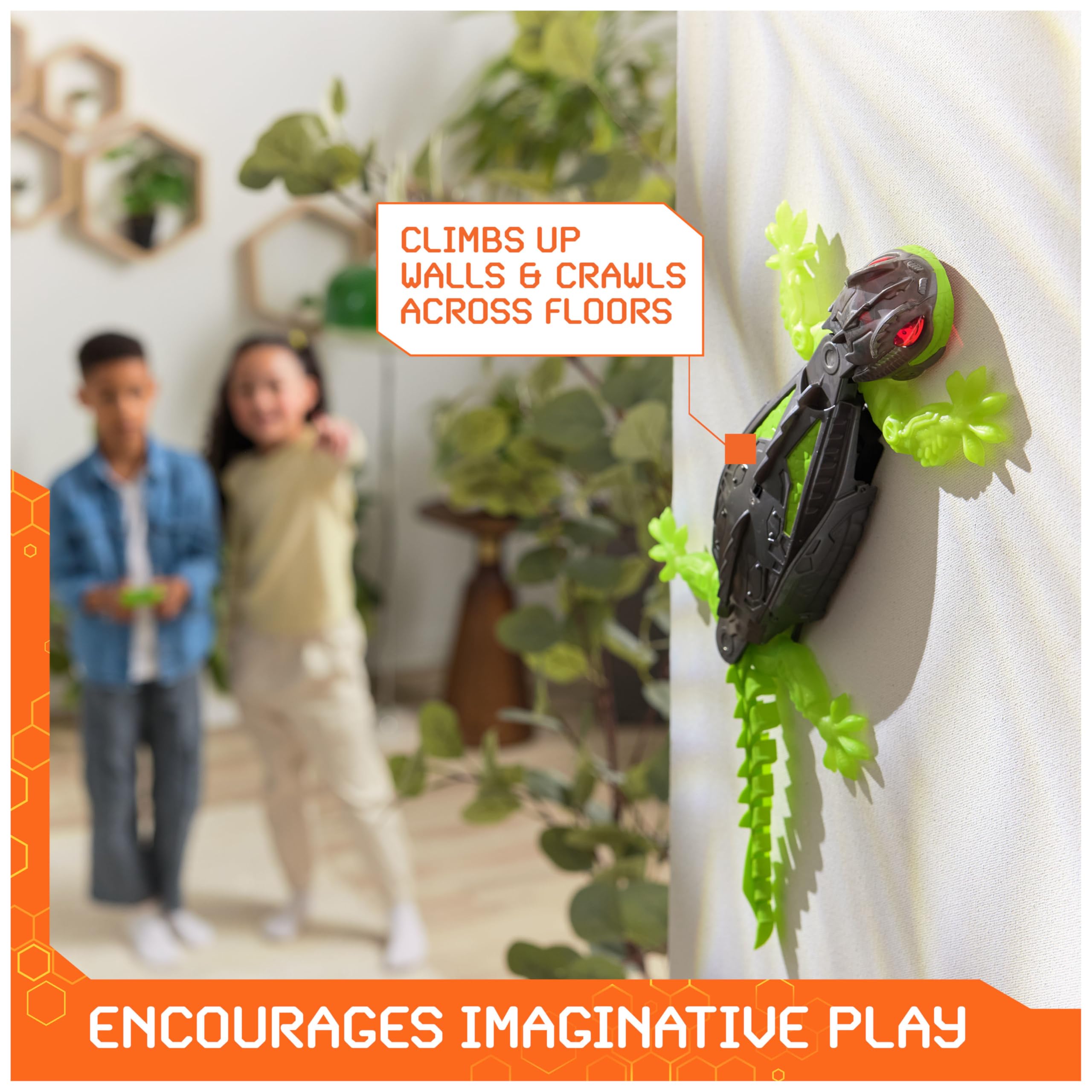 HEX BOTS Wall Crawler Gecko - Remote Control Climbing Robot Toy for Kids 4+ 8