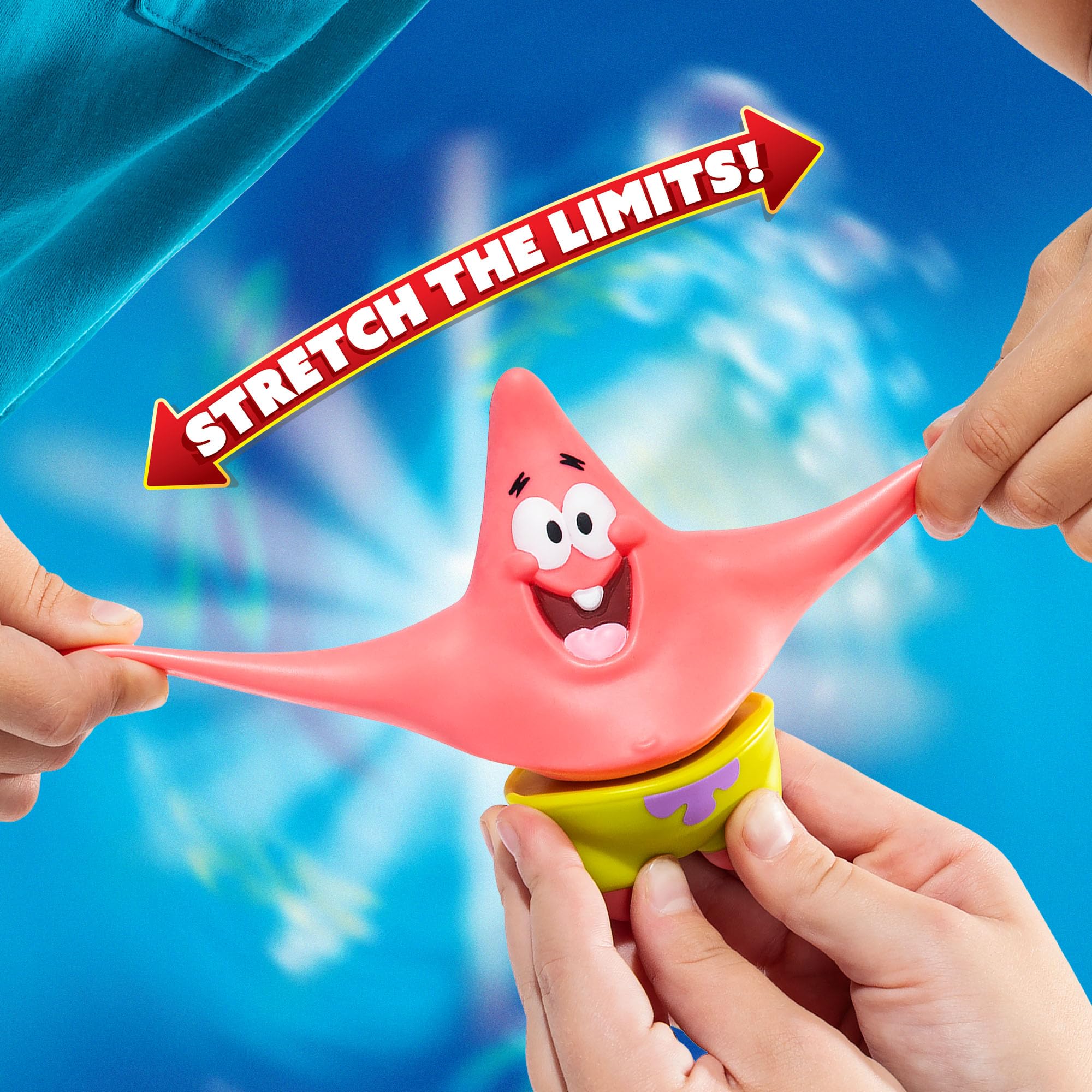 Basic Fun Stretch Armstrong Mini Patrick Star Figure - 8.5cm Stretchy Toy | Pink | Ages 4+ 3