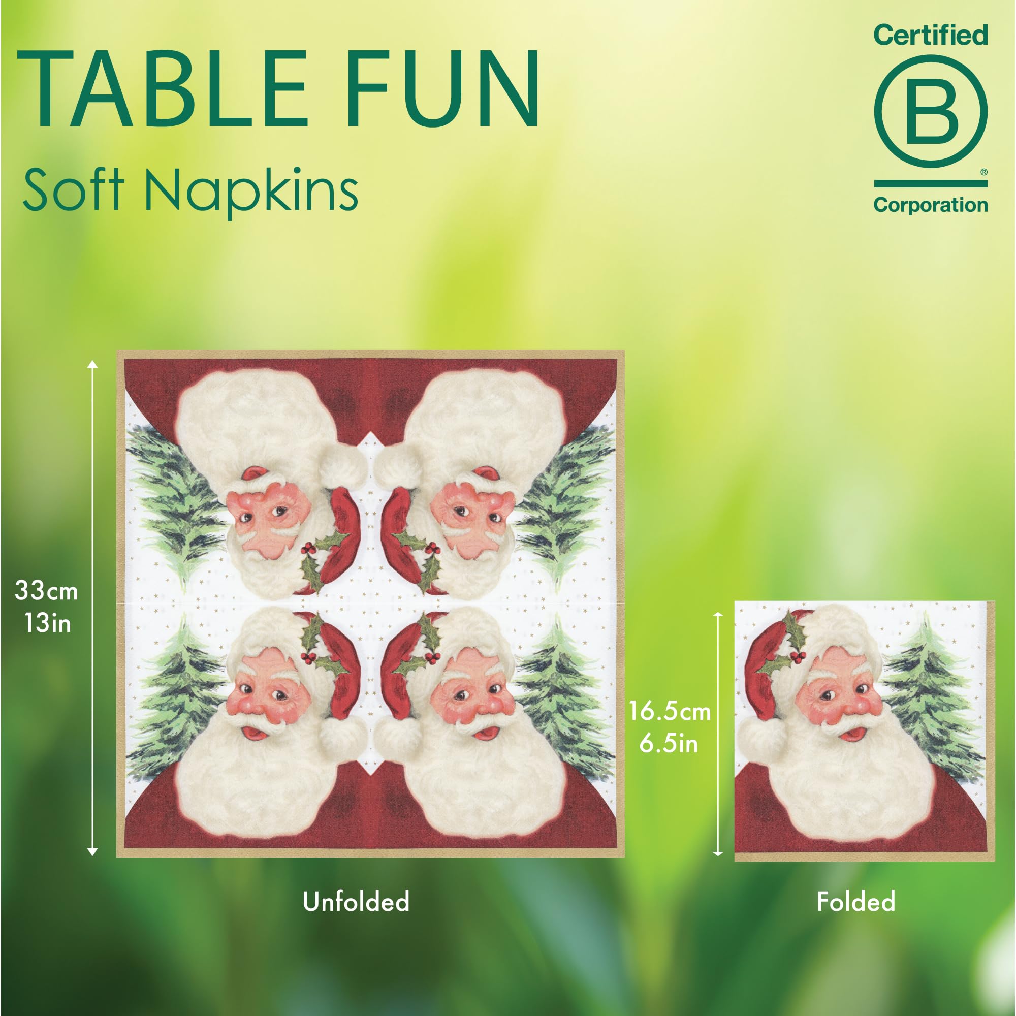 Talking Tables Santa Claus Christmas Napkins 33cm 100 Pack 10