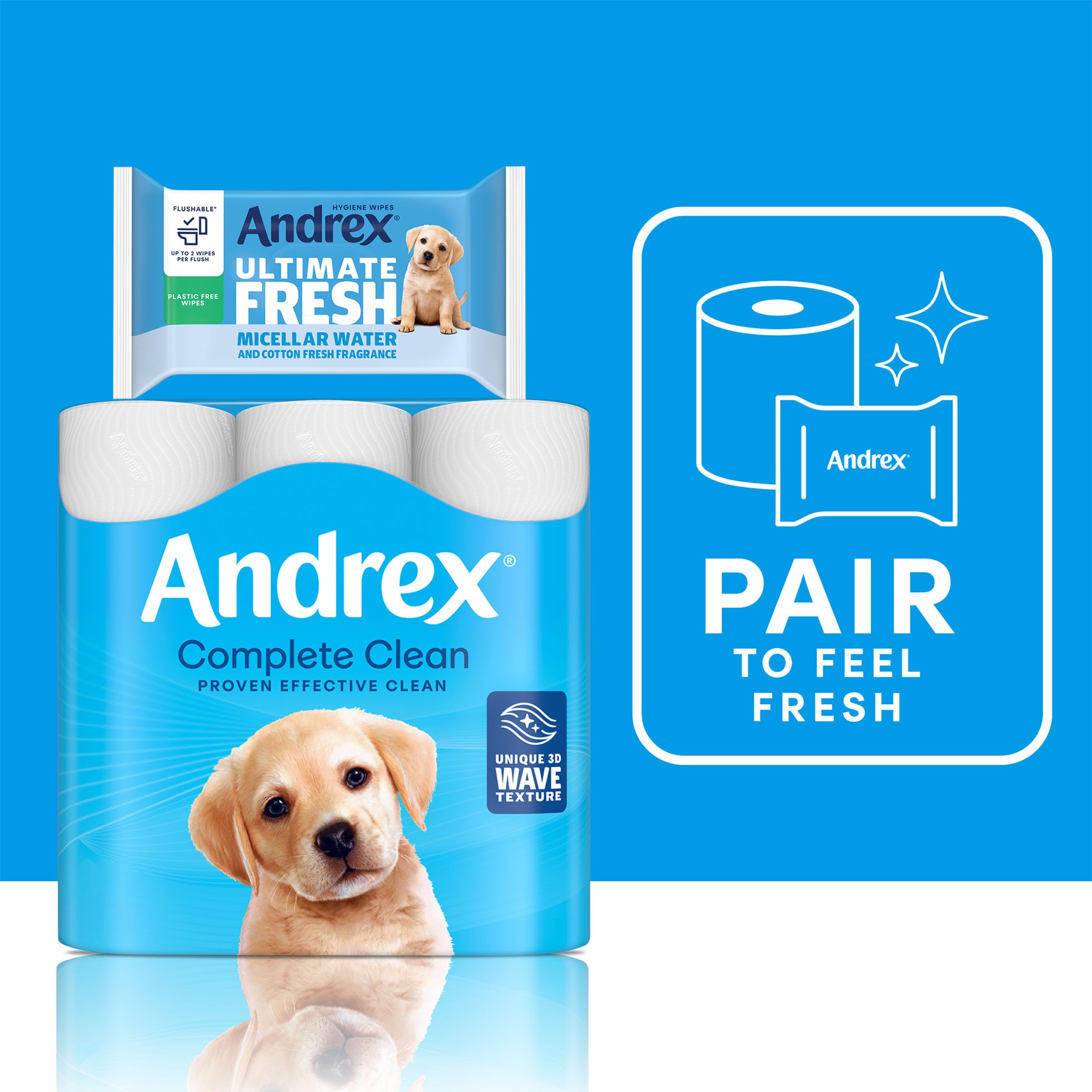 Andrex Complete Clean Toilet Roll - 9 Rolls 7