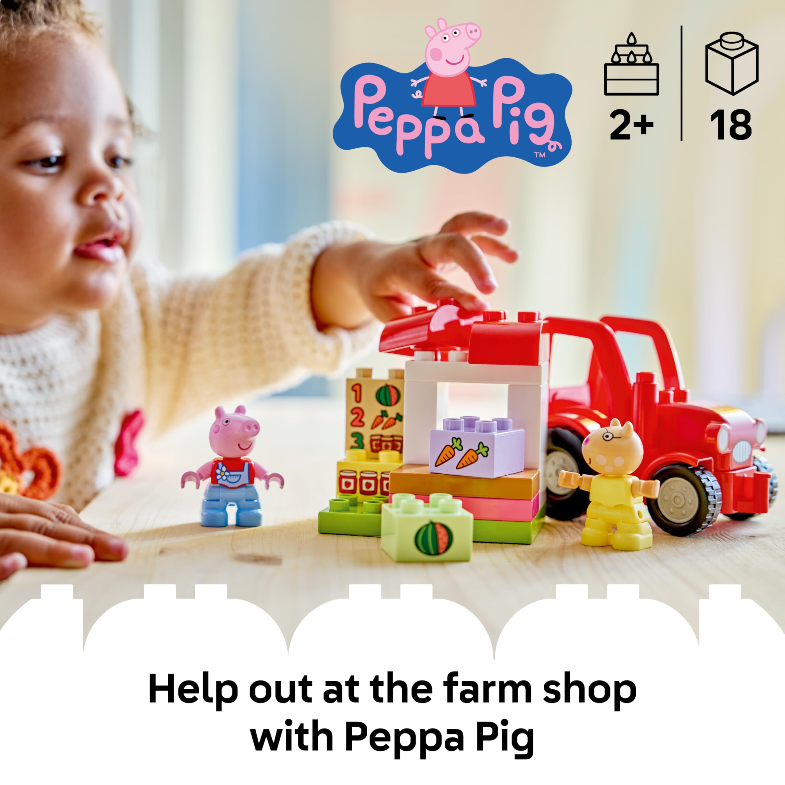 LEGO DUPLO Peppa Pig Tractor and Market 10468 Building Set | Ages 2+