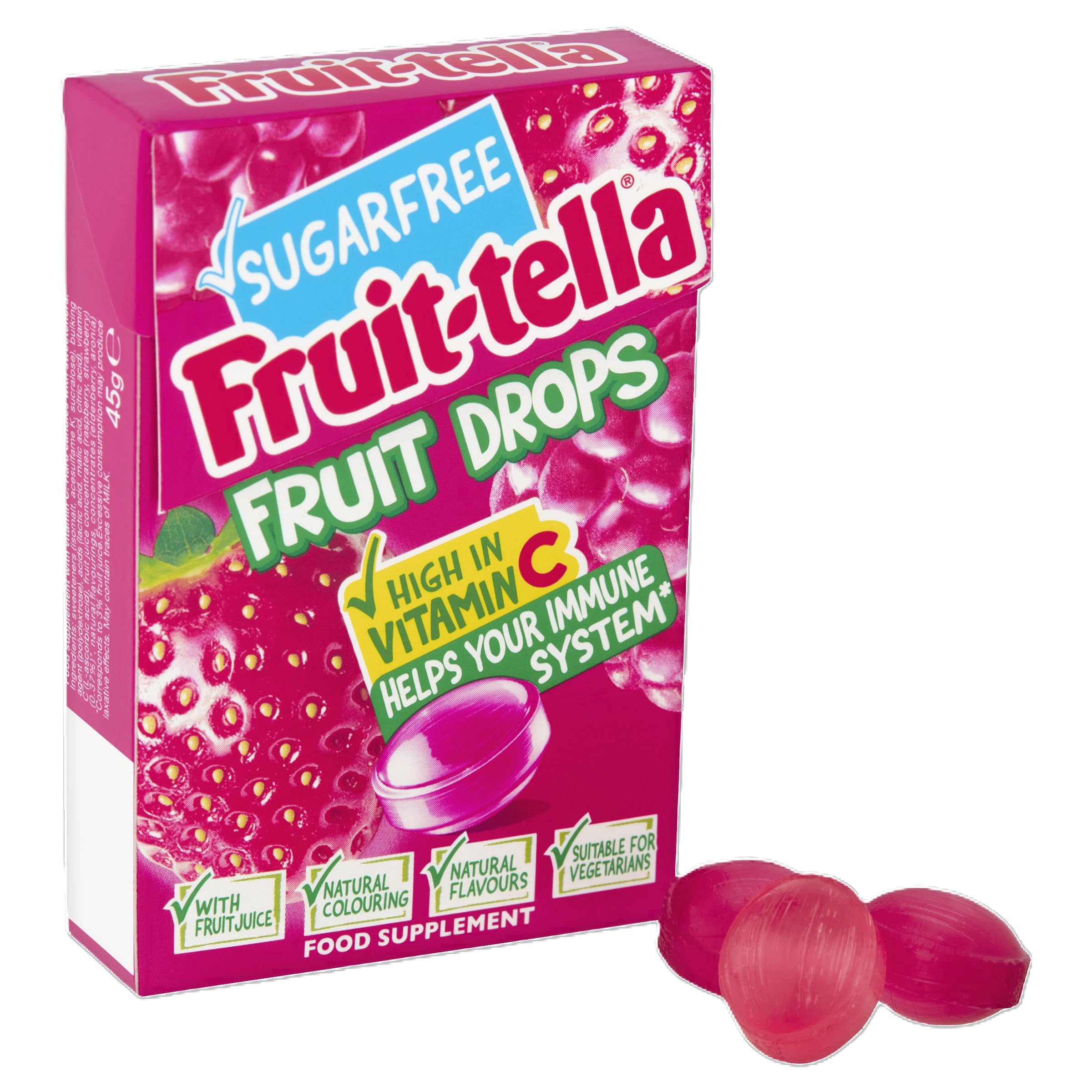 Fruittella Fruit Drops - Sugar Free Red Berry Mix Sweets | Pack of 10 | High in Vitamin C 2
