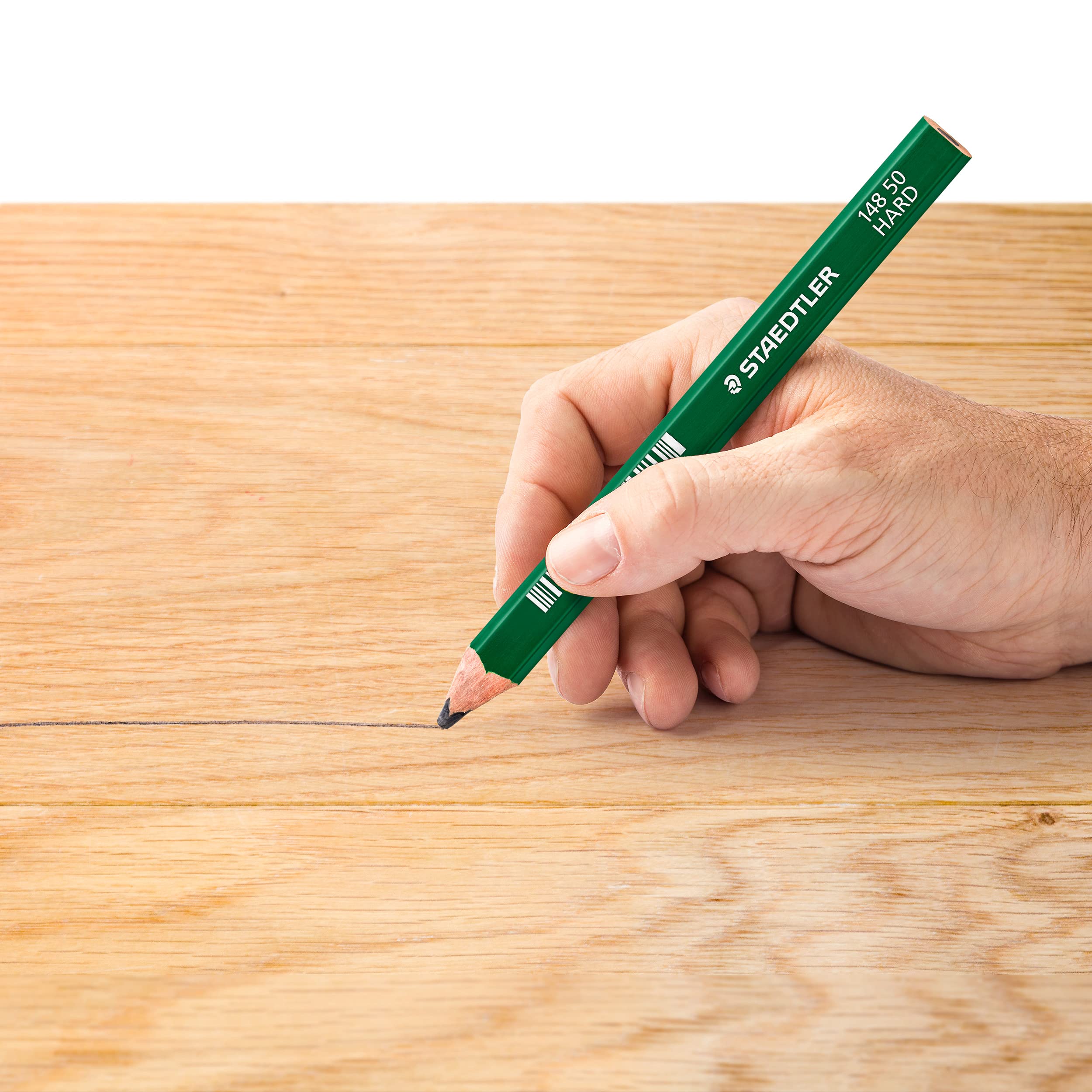 STAEDTLER 148 50 Hard Carpenters Pencil - 6H Lead, Pack of 12 4