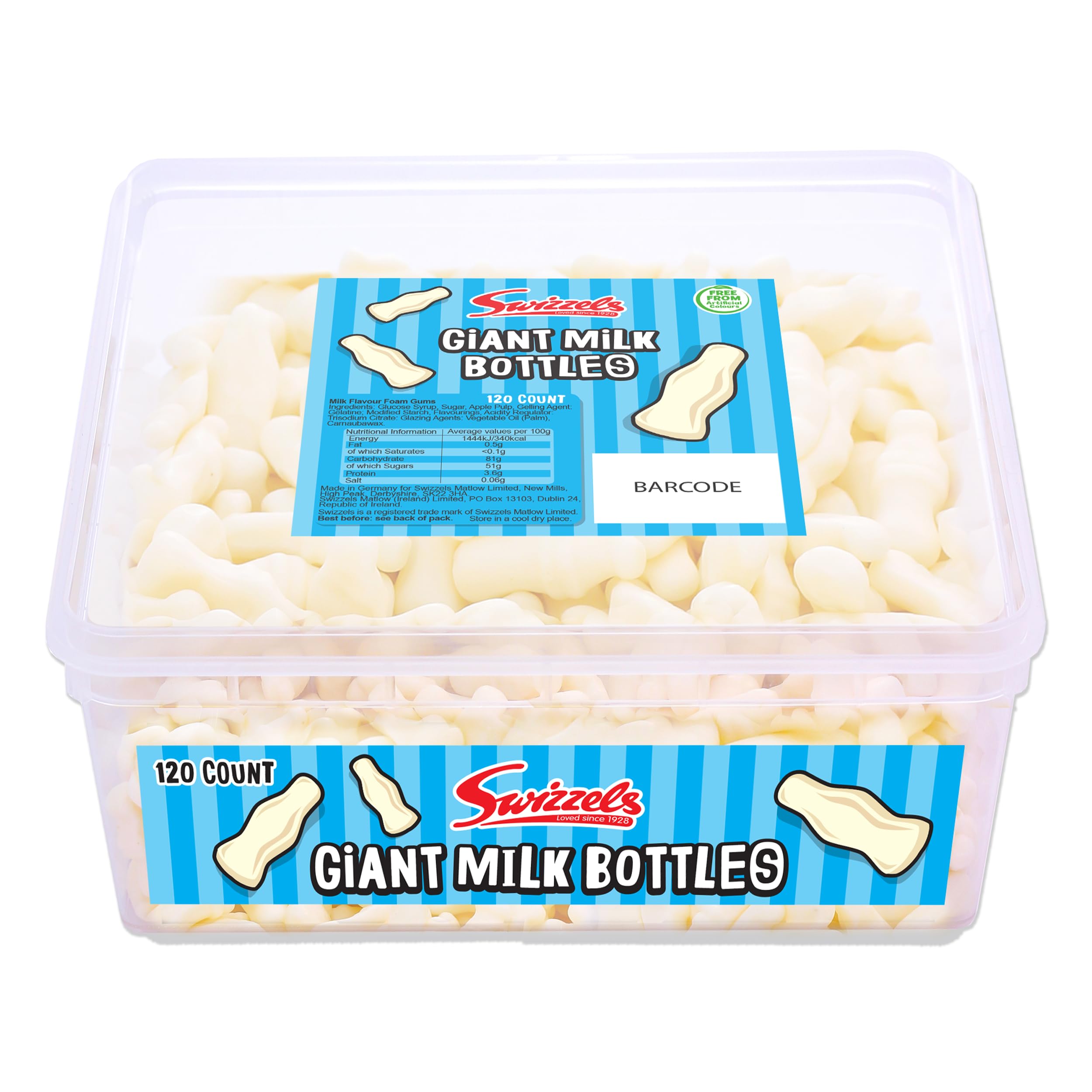 Swizzels Milk Bottle Sweets - Foam Gums, Free from Artificial Colours, 660g Tub 1