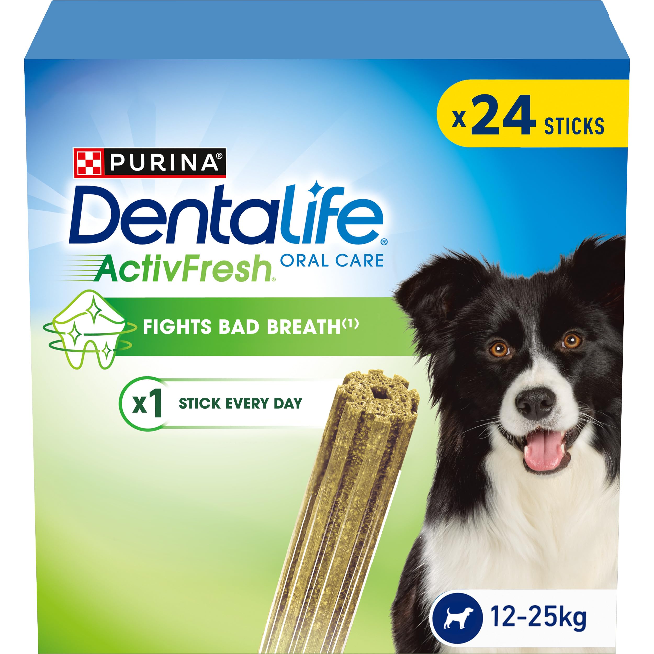 Dentalife ActivFresh Chicken Dental Sticks for Medium Dogs - Fights Bad Breath & Reduces Tartar (24 Sticks, Pack of 2)