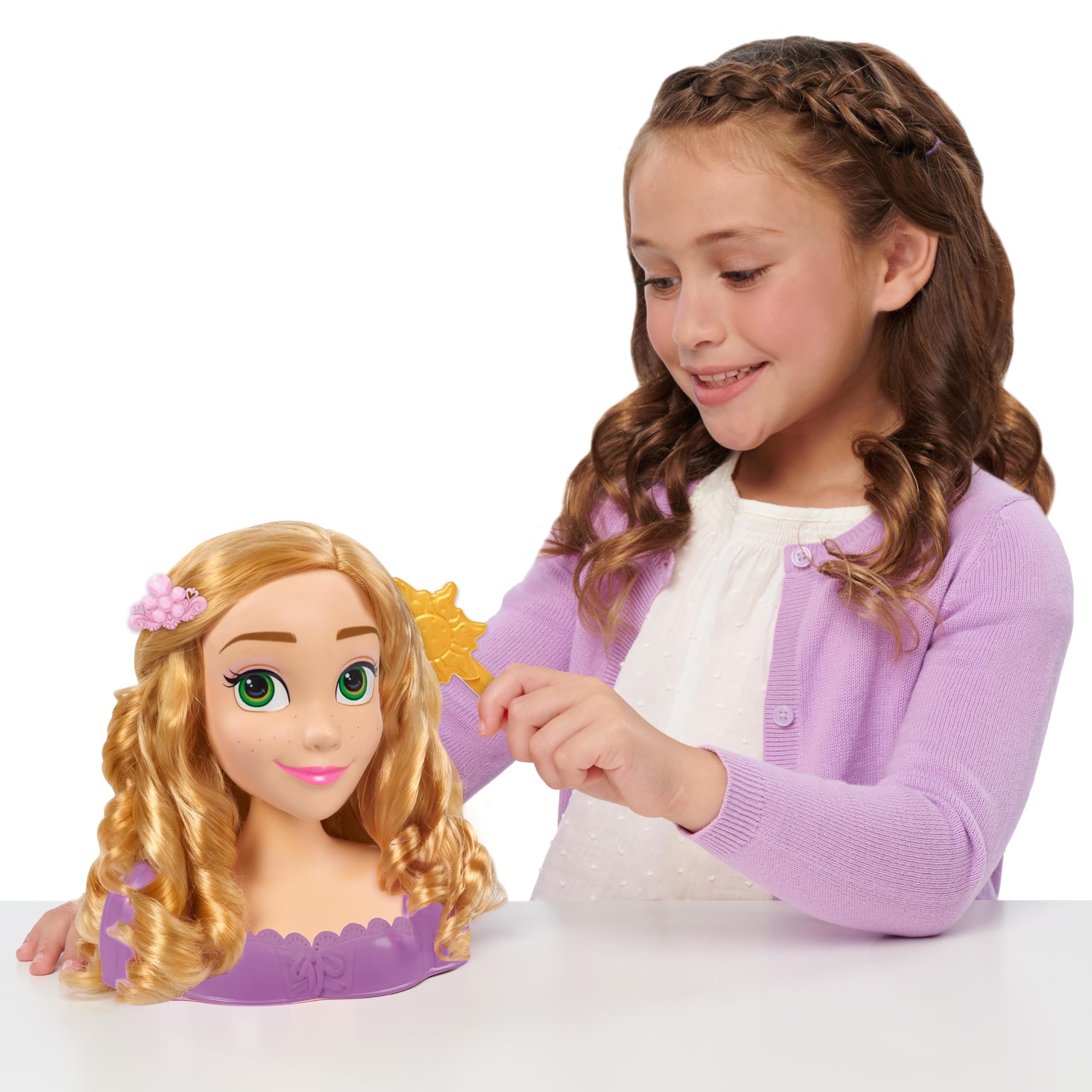 Just Play Disney Princess Rapunzel Styling Head - 7 Pieces, 8-Inch, Ages 3+