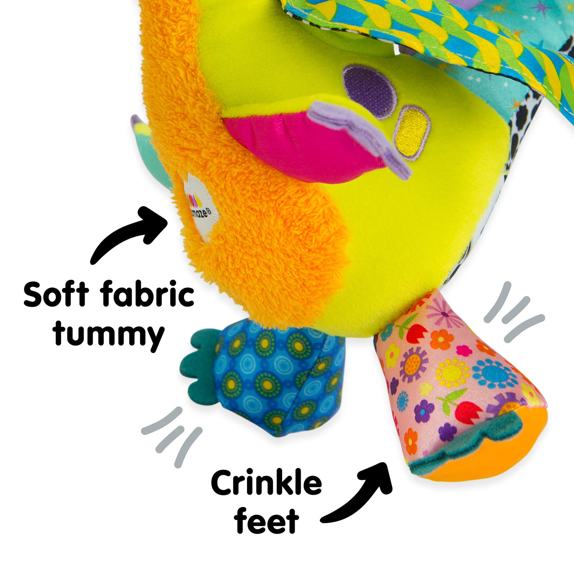 Lamaze Flip Flap Dragon - Sensory Plush Toy with Crinkle & Squeak Features for Babies 6
