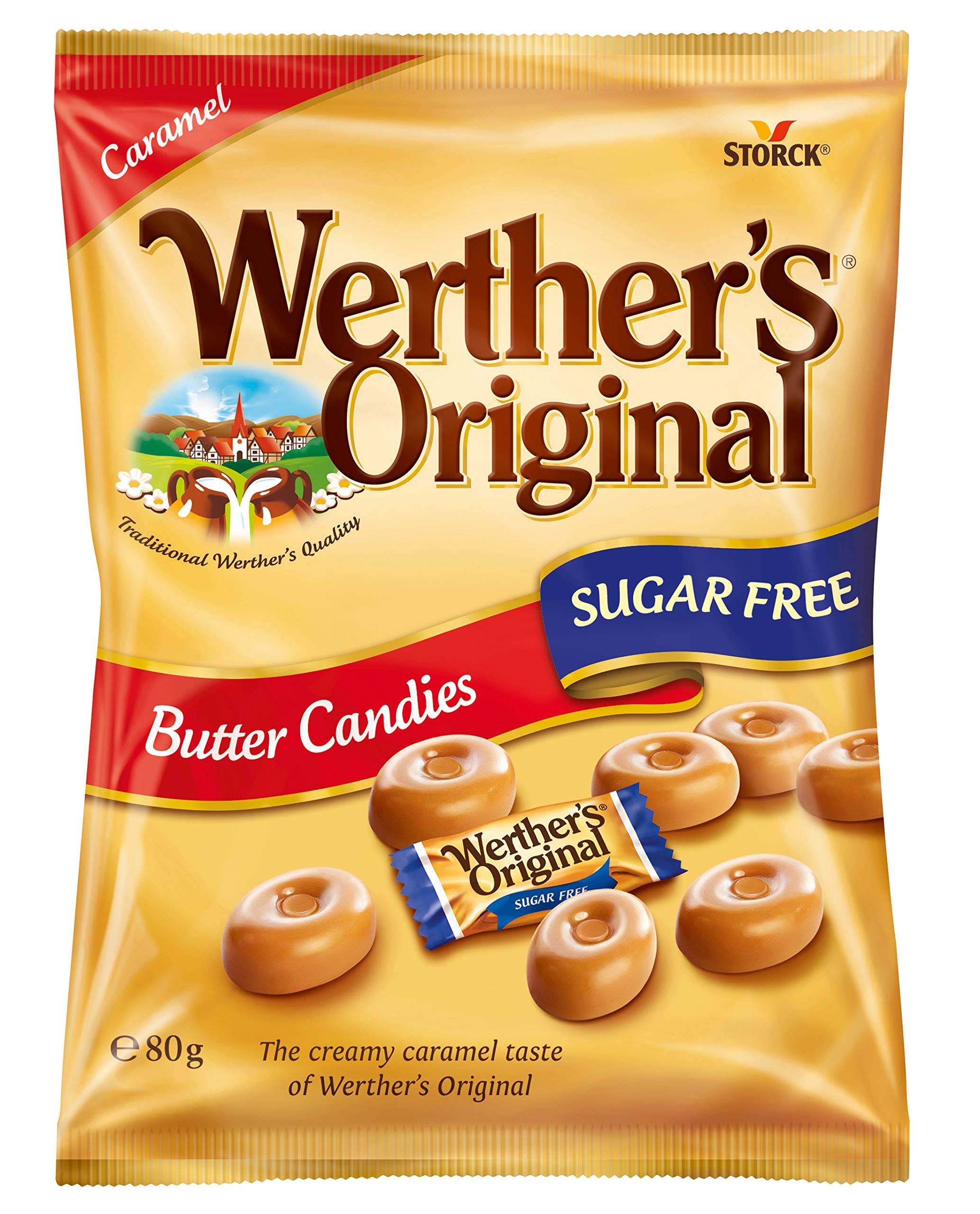 Werther's Original Sugar Free Butter Candies - Rich Buttery Flavour | 80 g (Pack of 18) 2