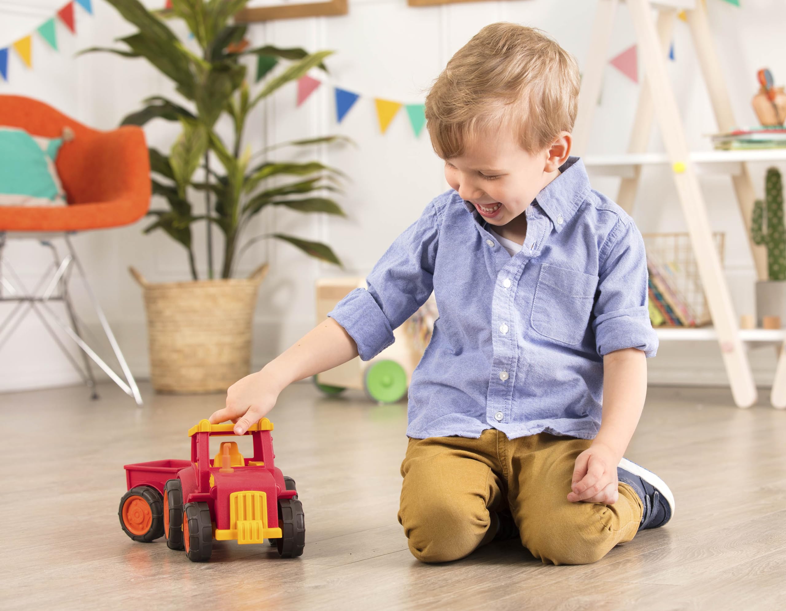 Wonder Wheels by Battat Tractor & Trailer - Toy Vehicle Playset for Toddlers 12 Months+ 14