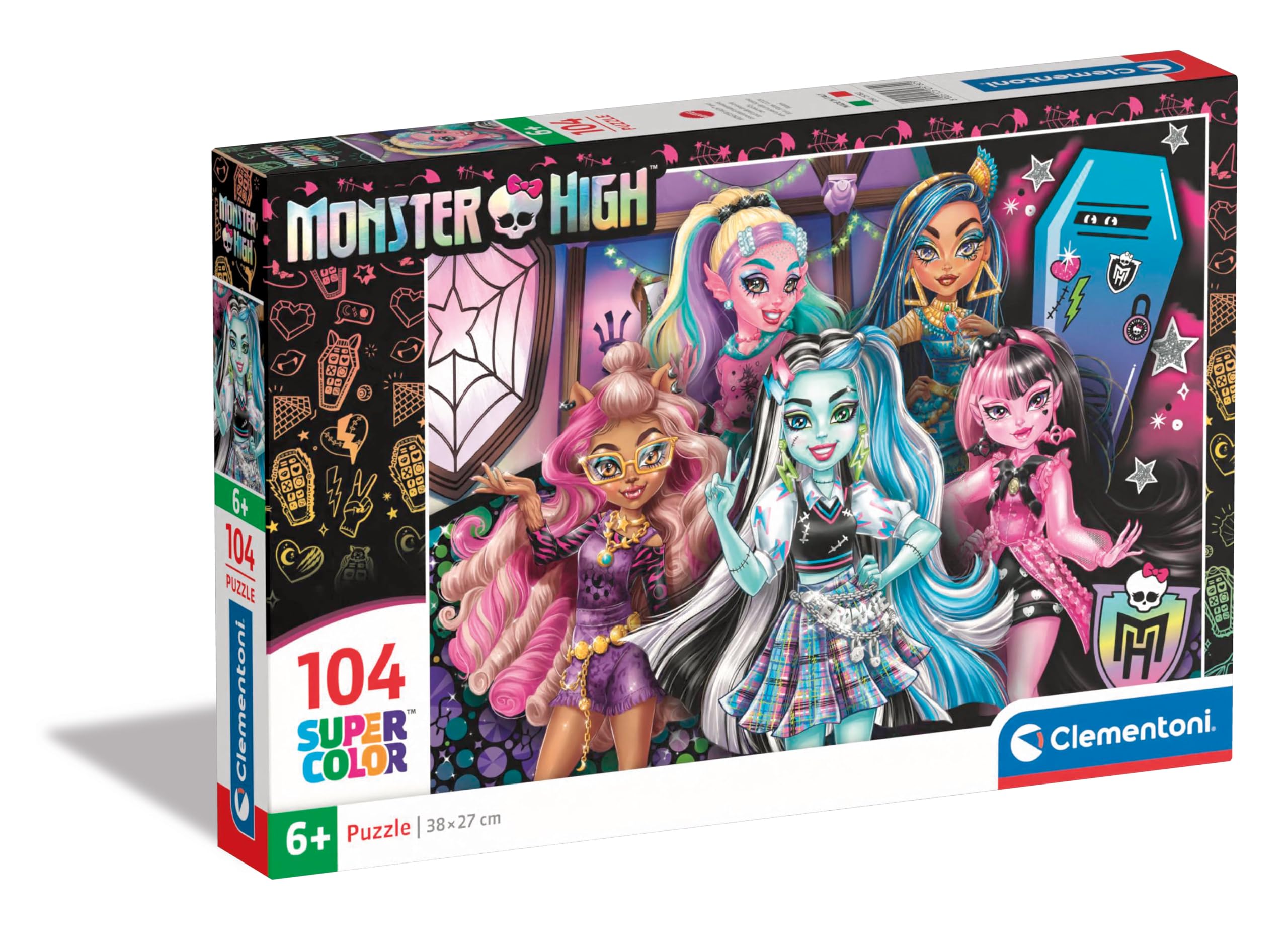 Clementoni Monster High 104-Piece Jigsaw Puzzle - Supercolor Cartoon for Kids