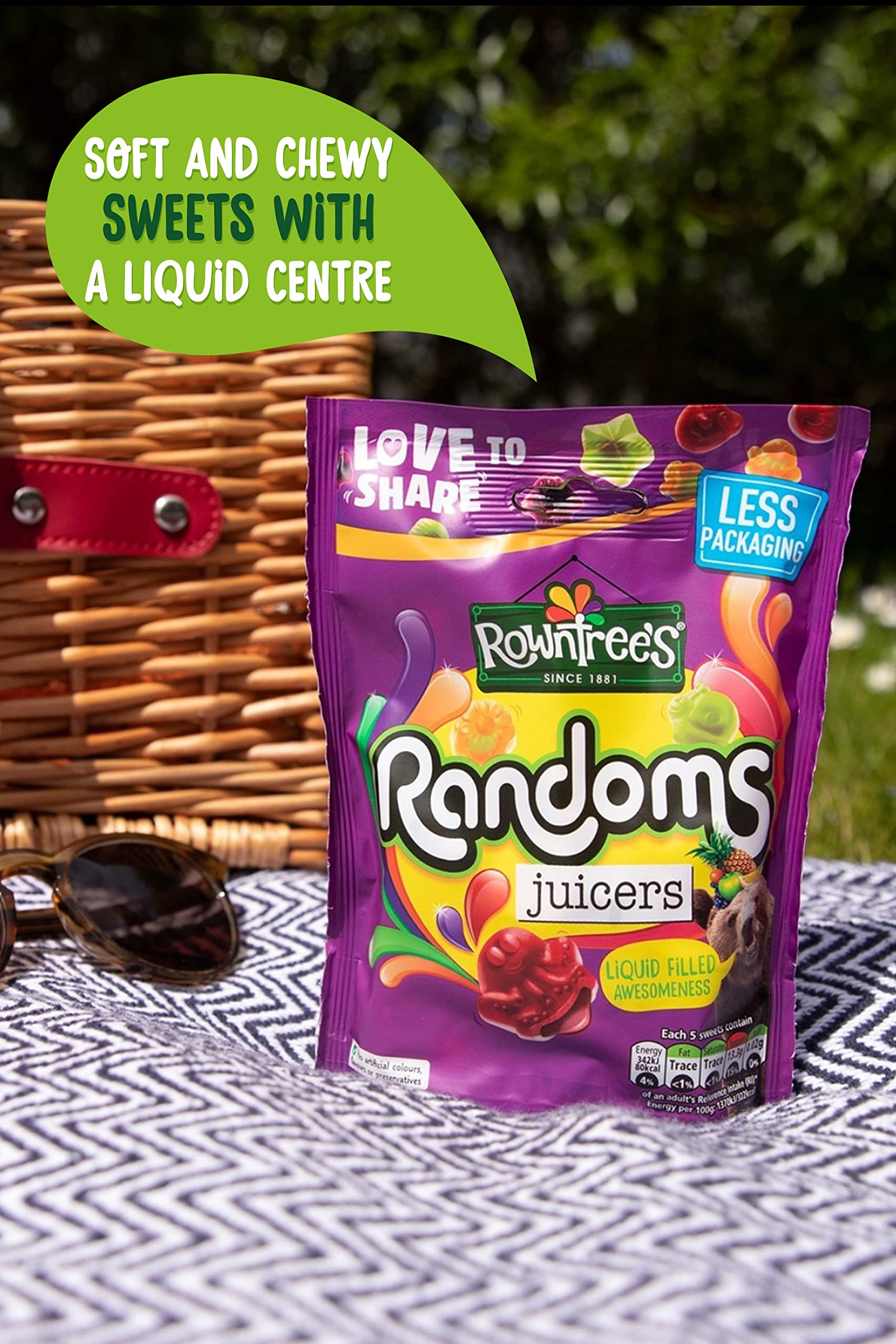 Rowntree's Randoms Juicers Sweets Sharing Bags - Juicy Liquid Center | Pack of 9 x 140g 3