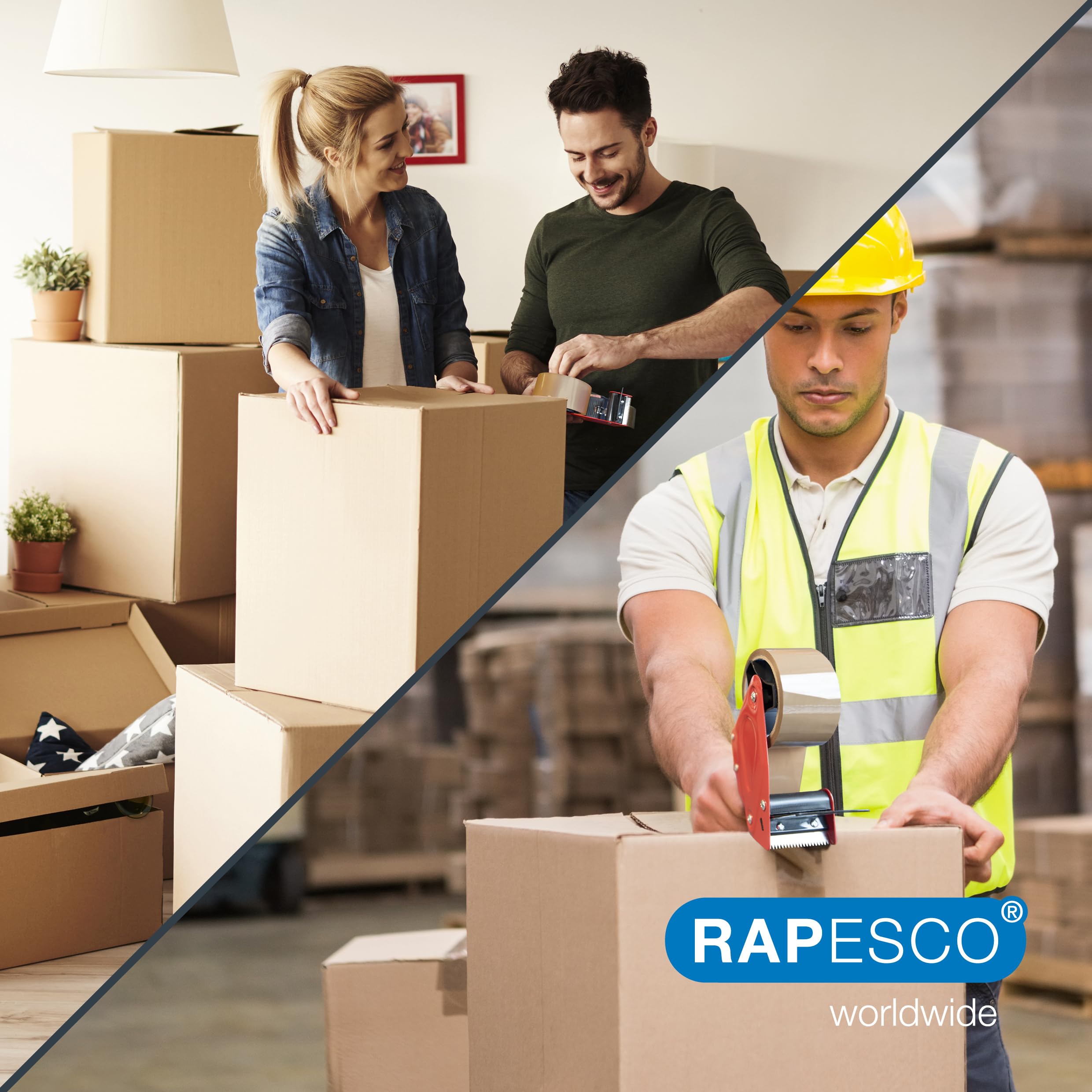 RAPESCO 1581 Packaging Tape Dispenser - Heavy-Duty Pistol Grip | Includes 5 Brown Tapes 6