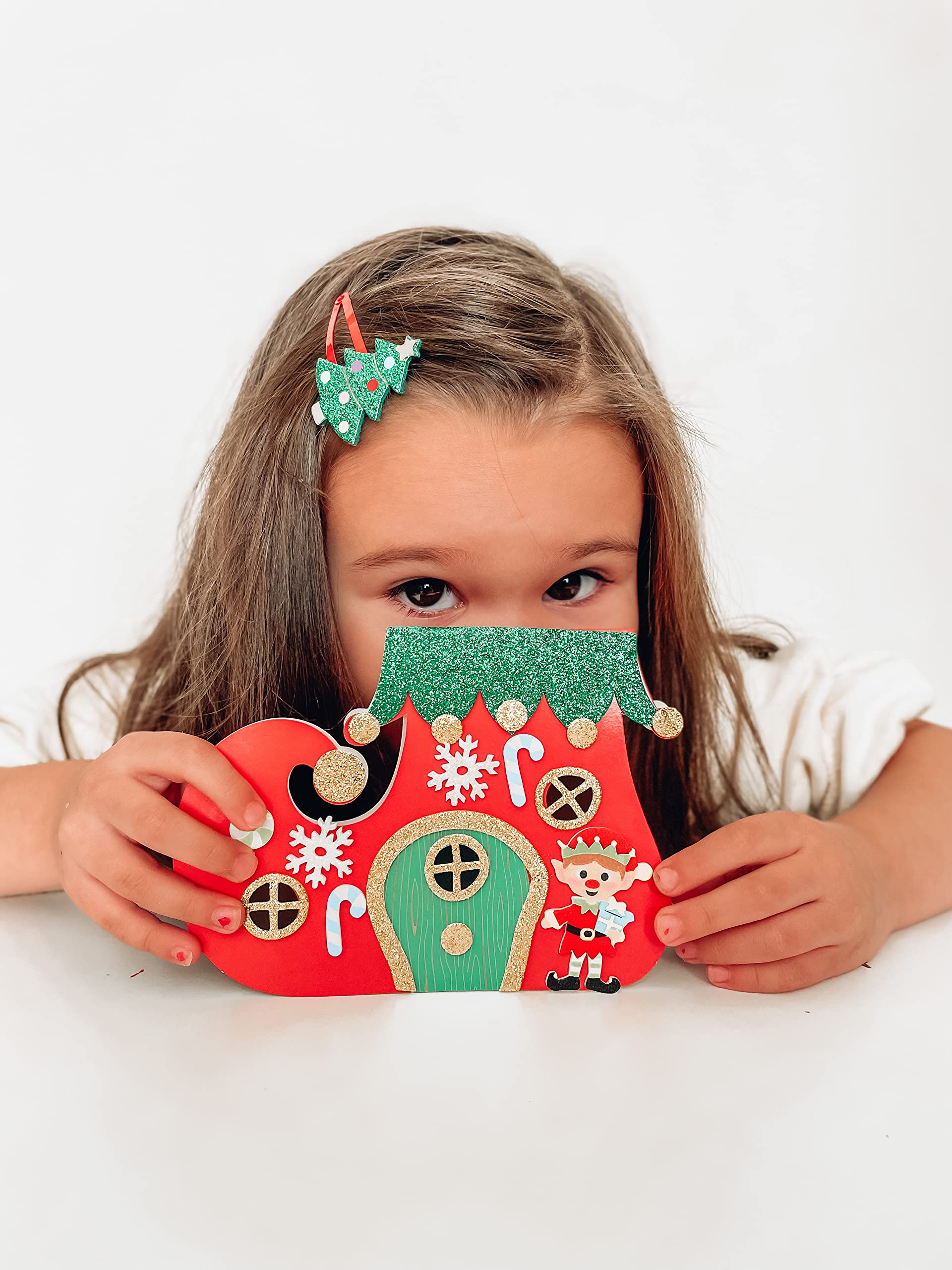 Baker Ross FE968 Christmas Elf Boot Card Kits - Pack of 6 Craft Kits for Kids 14