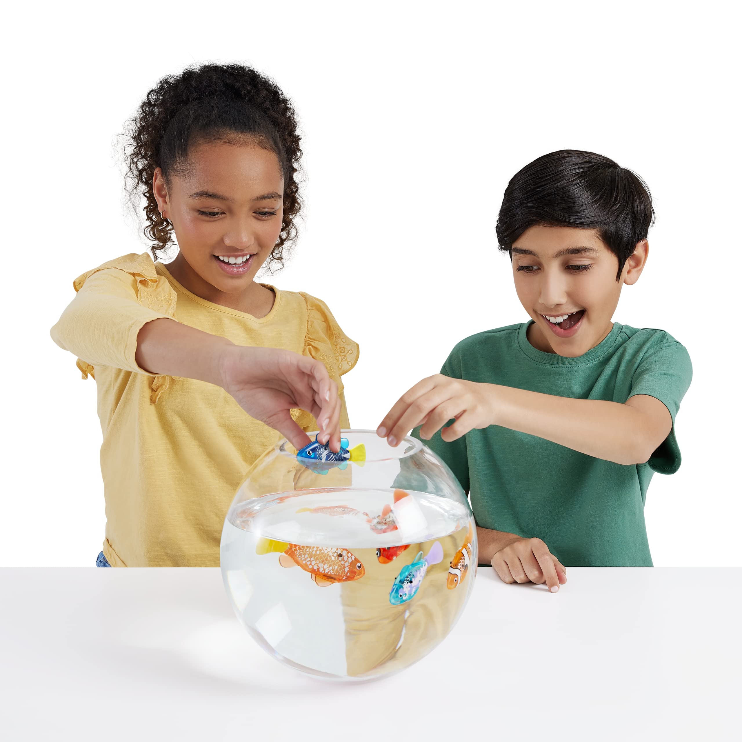 Robo Fish Series 3 Robotic Swimming Fish - Electronic Pet Toy with Color-Changing Feature (2 Pack, Orange and Teal) 7