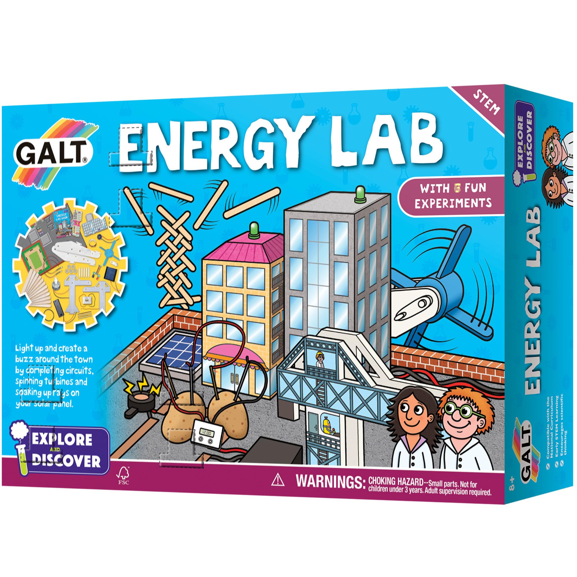 Galt Energy Lab - Explore & Discover Kids Science Kit with 7 Fun Experiments for Ages 8+ 12