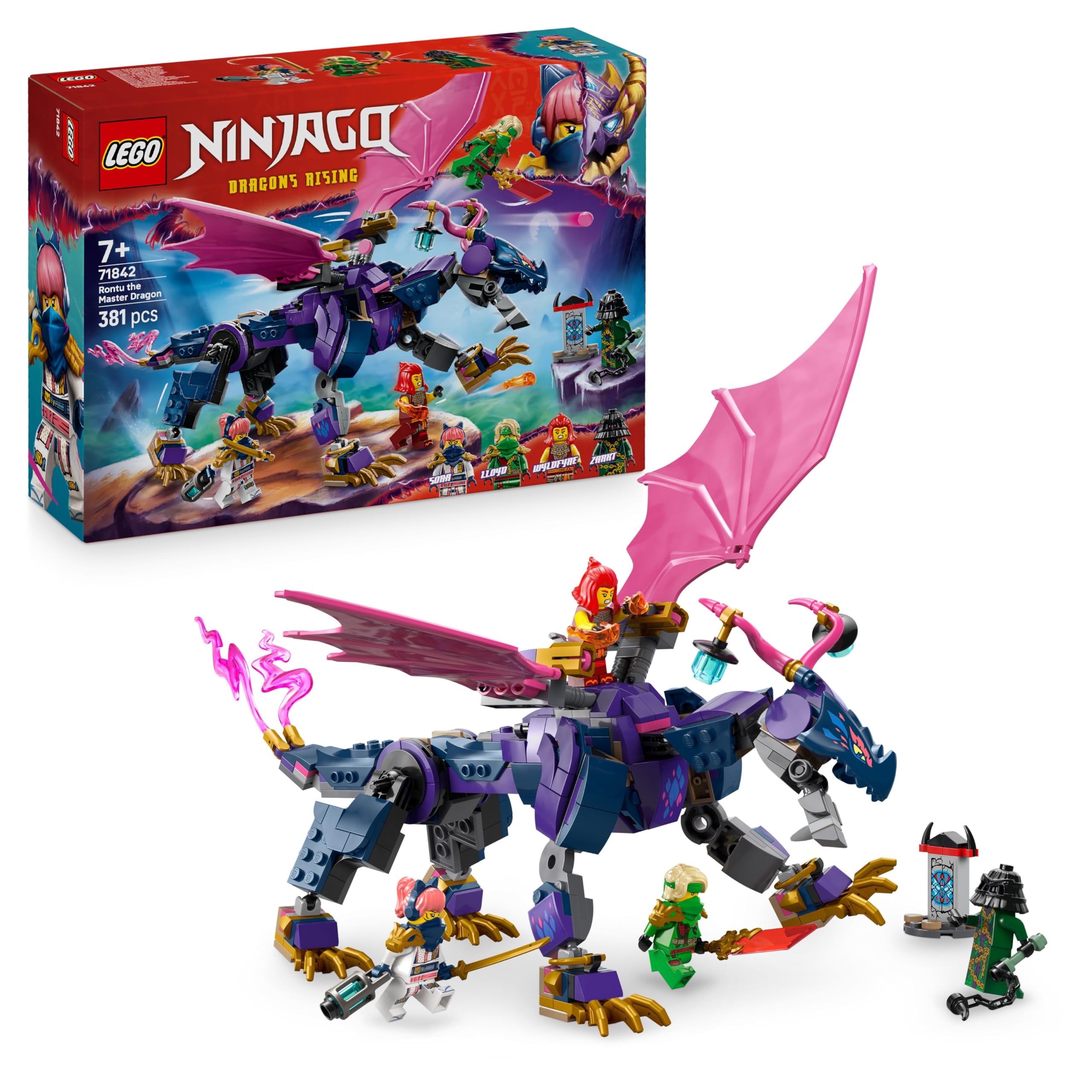 LEGO NINJAGO Rontu the Master Dragon 71842 Building Set | Ages 7+ | 4 Minifigures 1