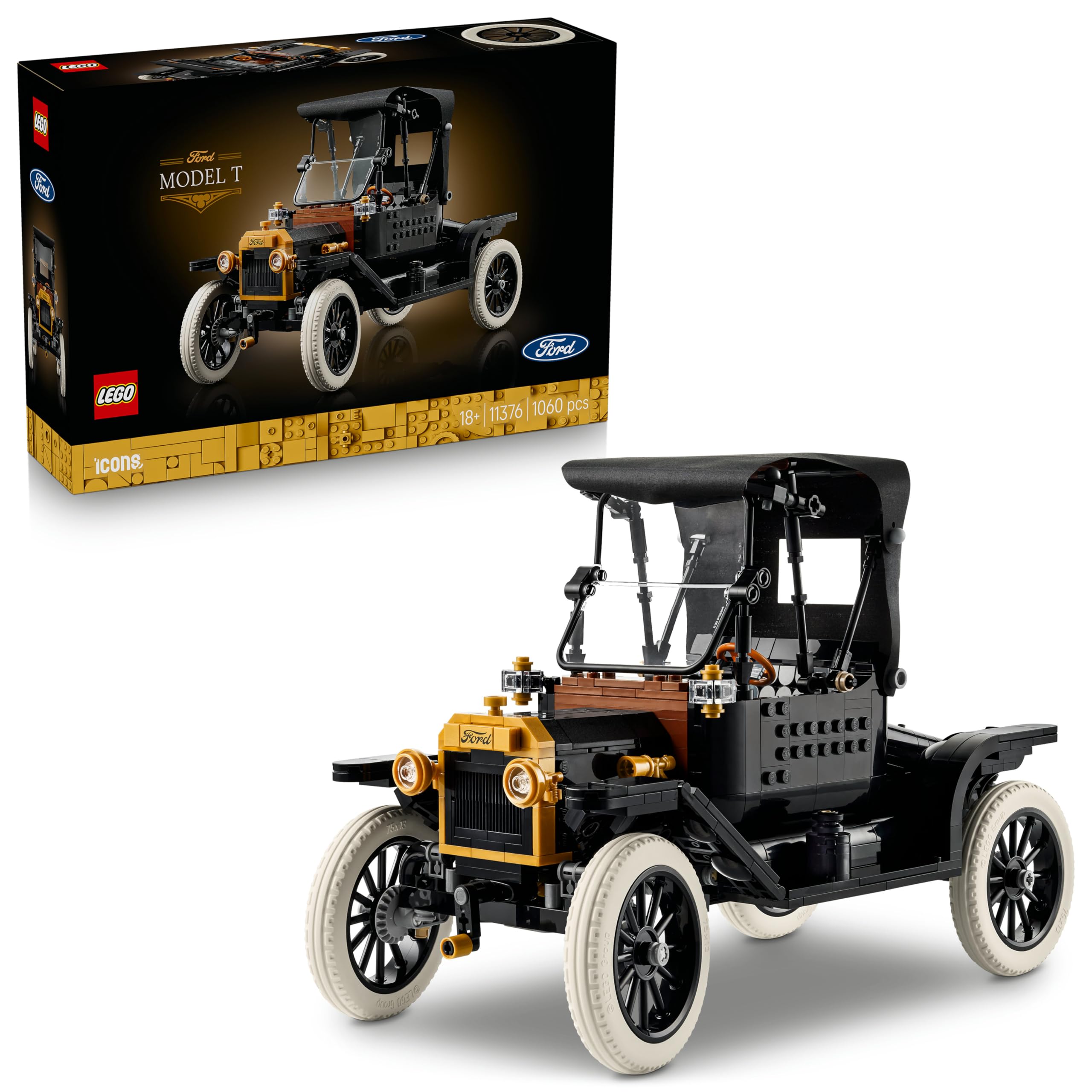 LEGO Icons Ford Model T 11376 - Vintage Car Model Building Kit for Adults | 18+ 1