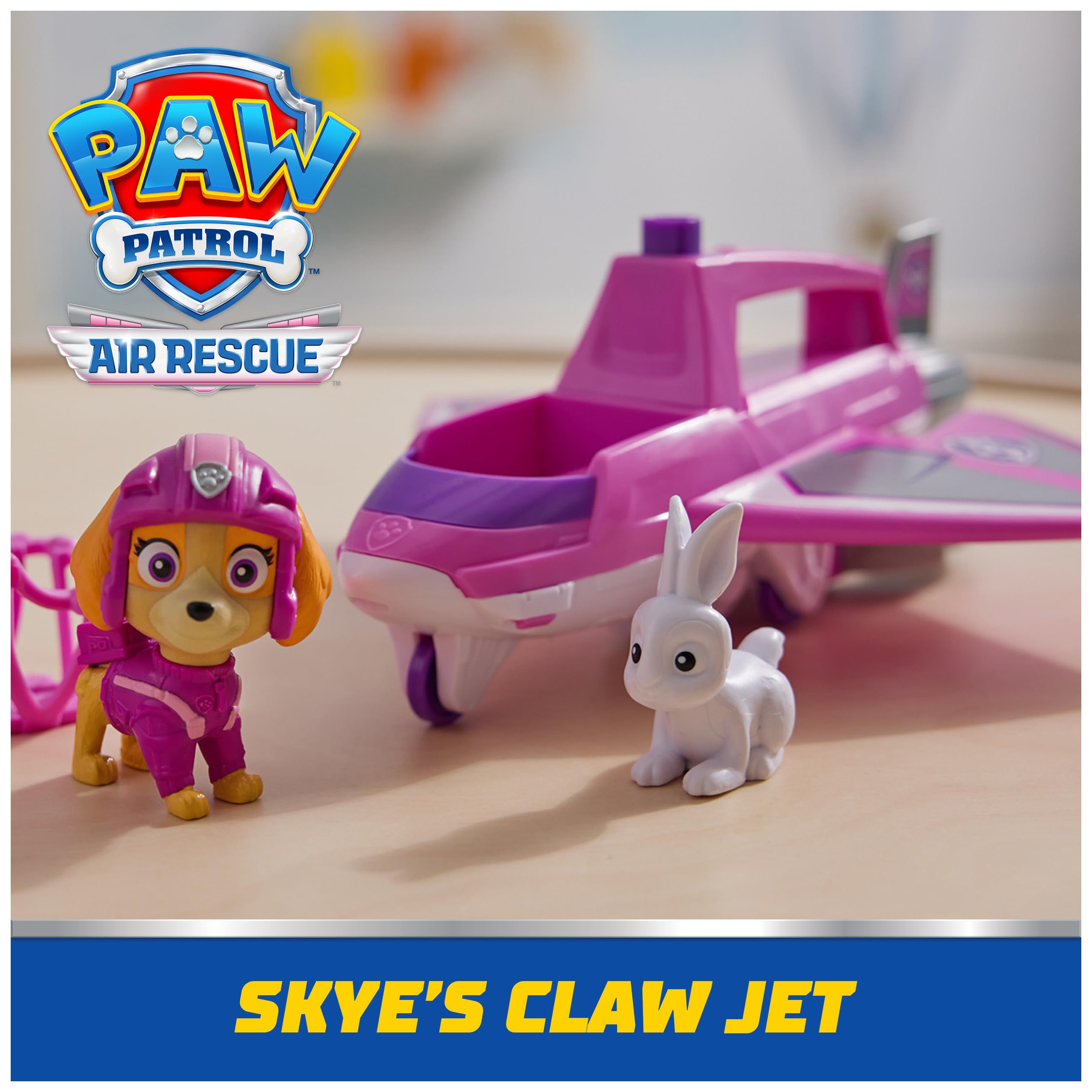 Paw Patrol Air Rescue Skye Action Figure & Hero Claw Jet Plane with Bunny Toy | Ages 3-9 5