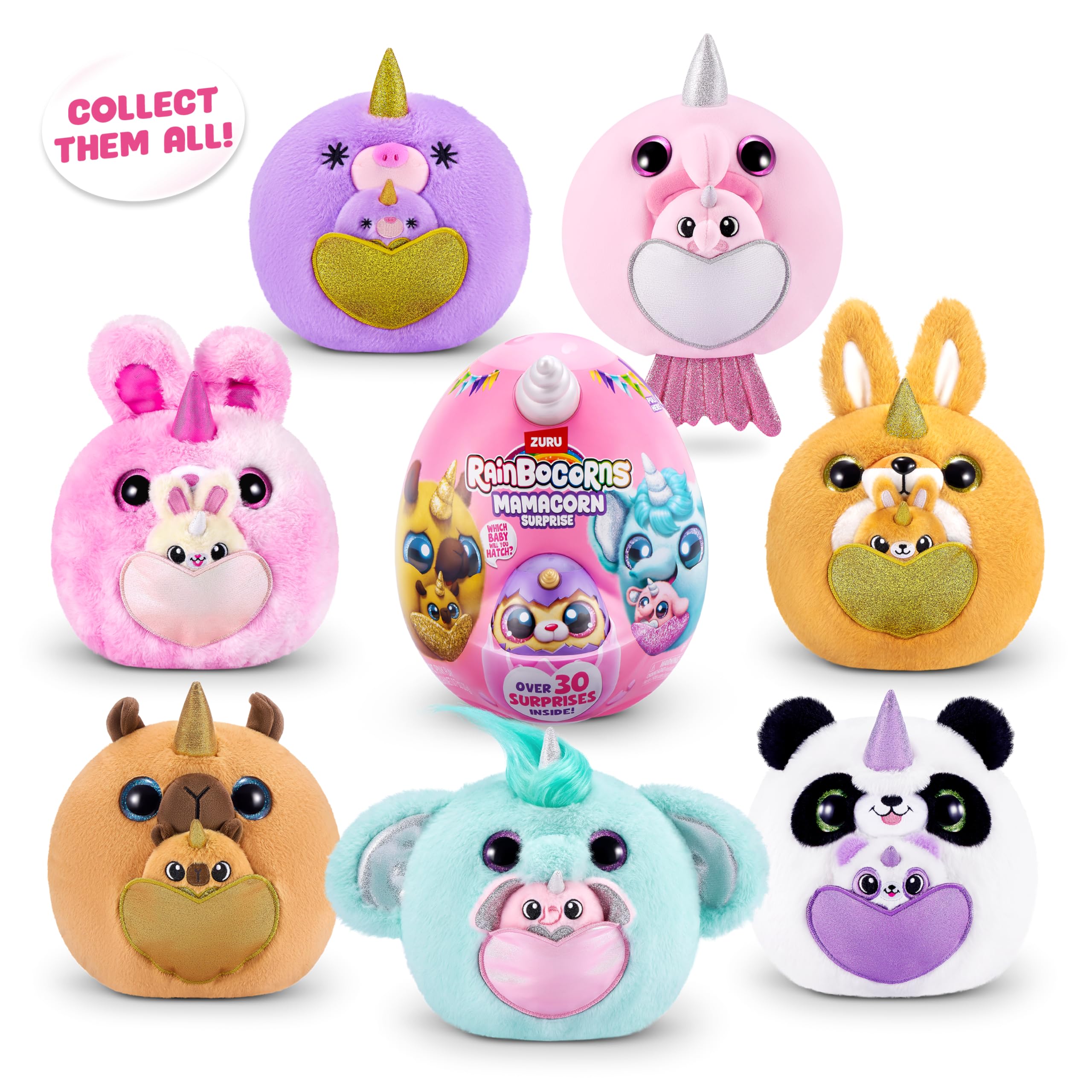 Rainbocorns Mamacorn Surprise by ZURU - Collectible Plush Toy with 30+ Surprises for Girls 3+ 8