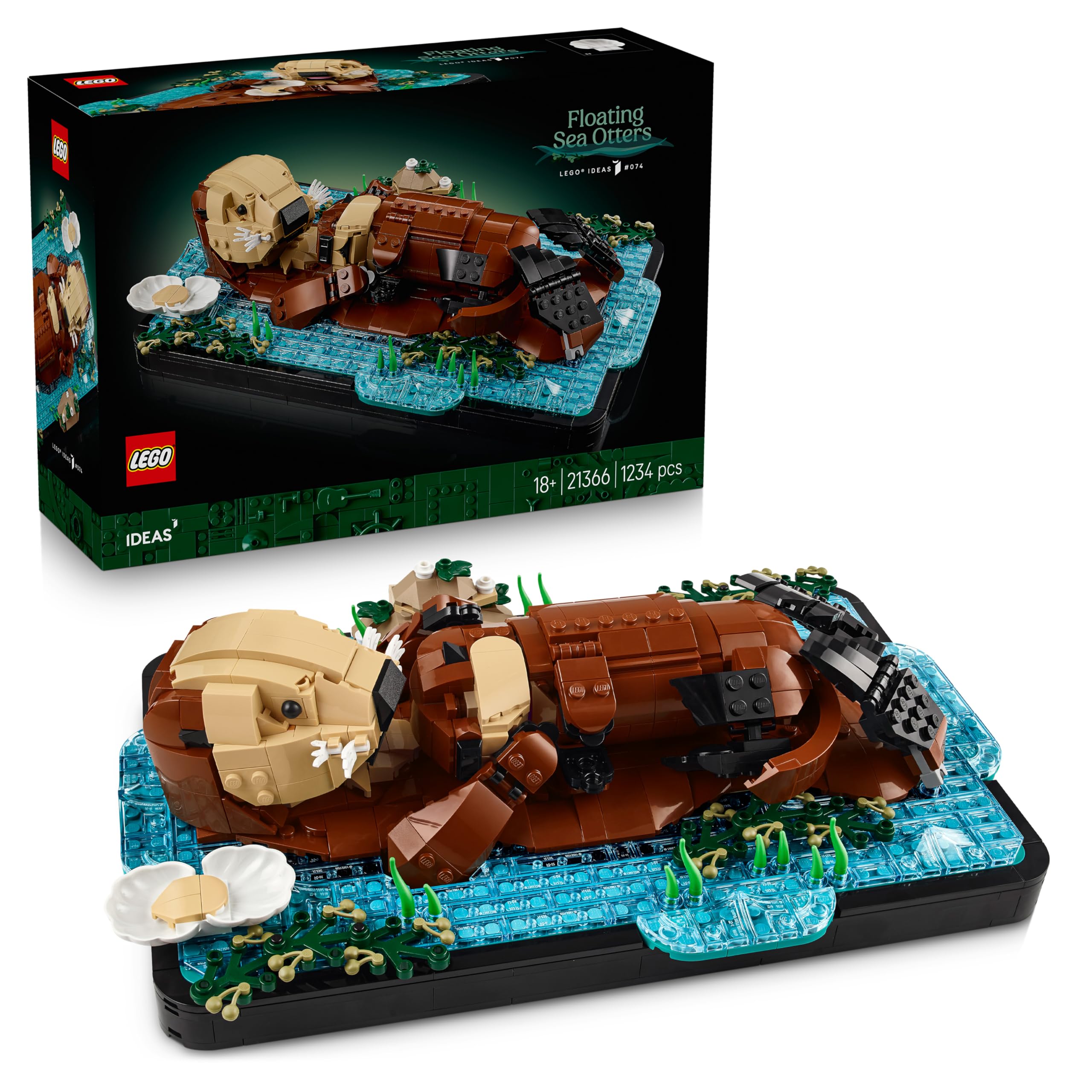 LEGO Ideas Floating Sea Otters 21366 Building Set for Adults | 18+ | Mindful Craft Kit