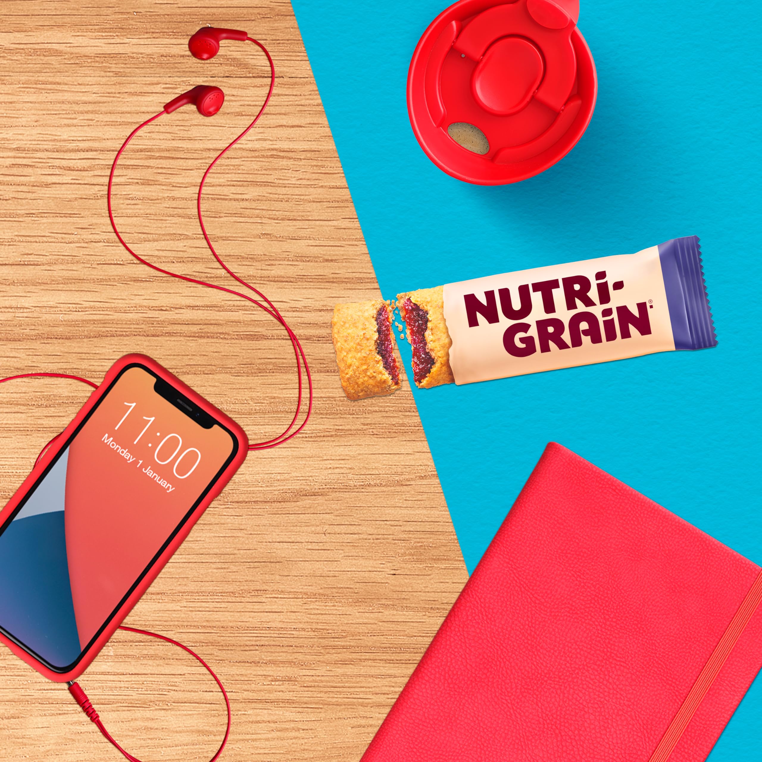 Kellogg's Nutri-Grain Blueberry Cereal Bars - Source of Fibre & B-Vitamins | 6 Count (222g)