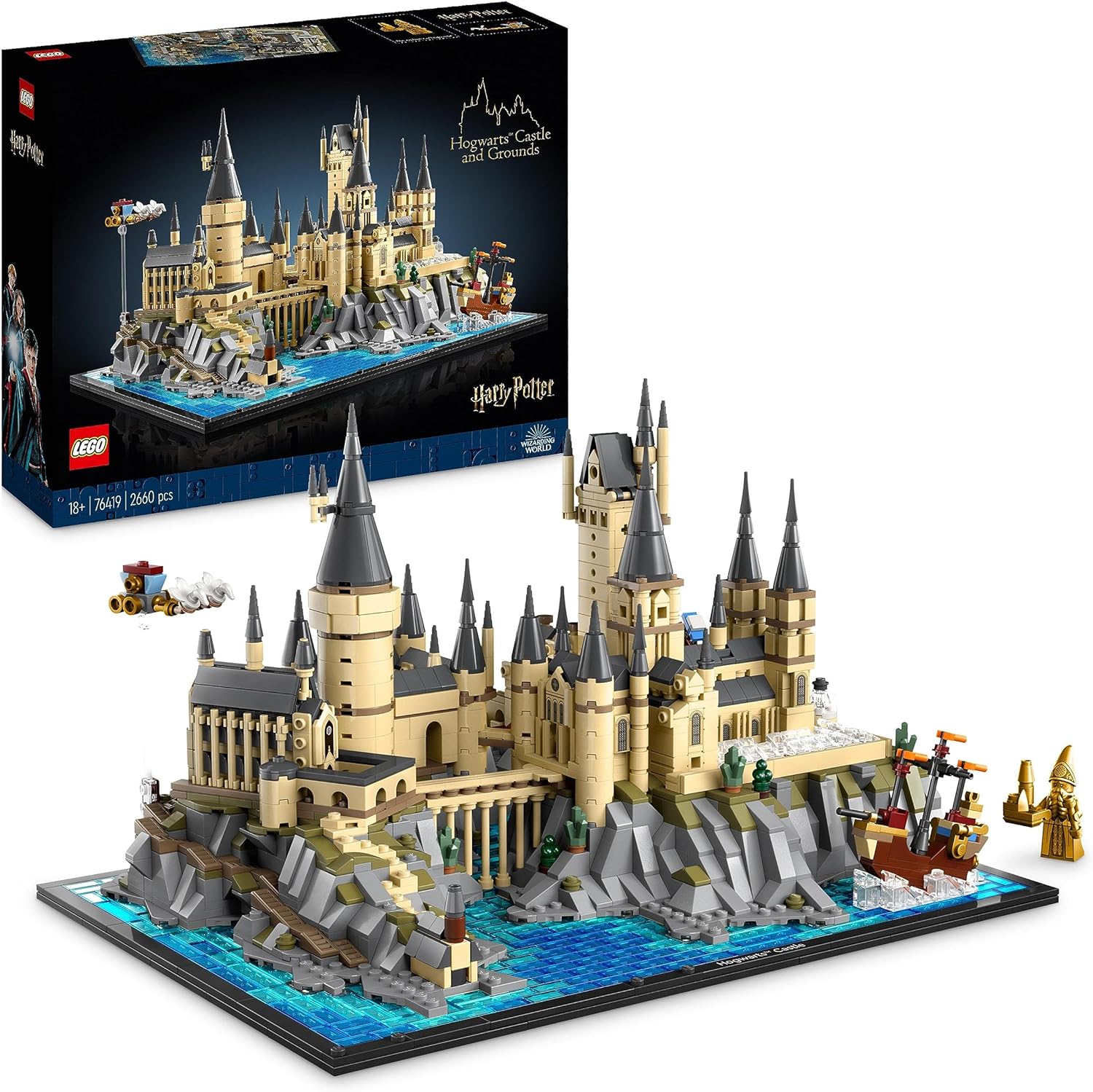 LEGO 76419 Harry Potter Hogwarts-Schloss und Gelände, 2660-teiliges Modellset für Erwachsene, mit legendären Schauplätzen aus der Zauberwelt
