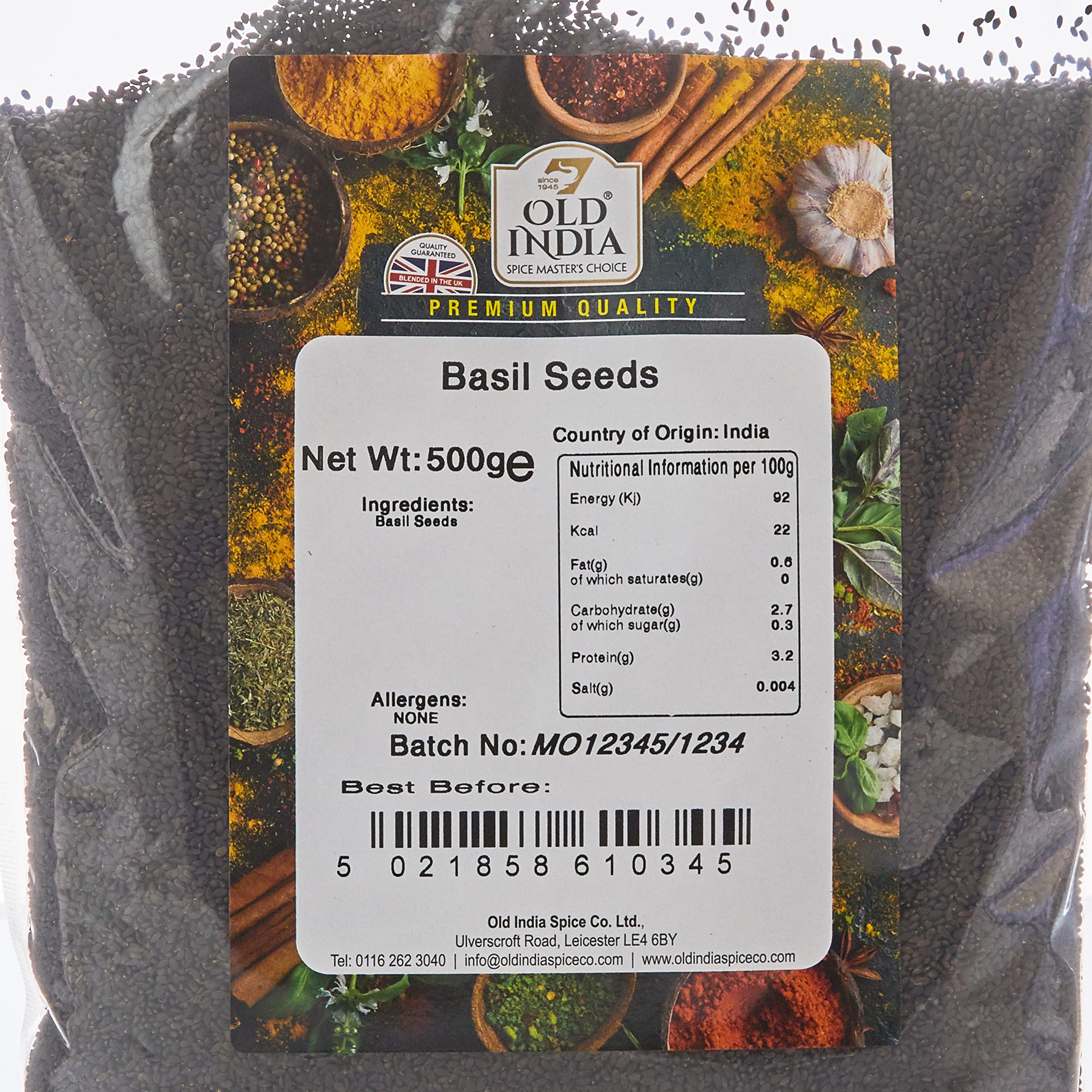Old India Basil Seeds - 100% Natural Whole Spice | 500g Pack 2