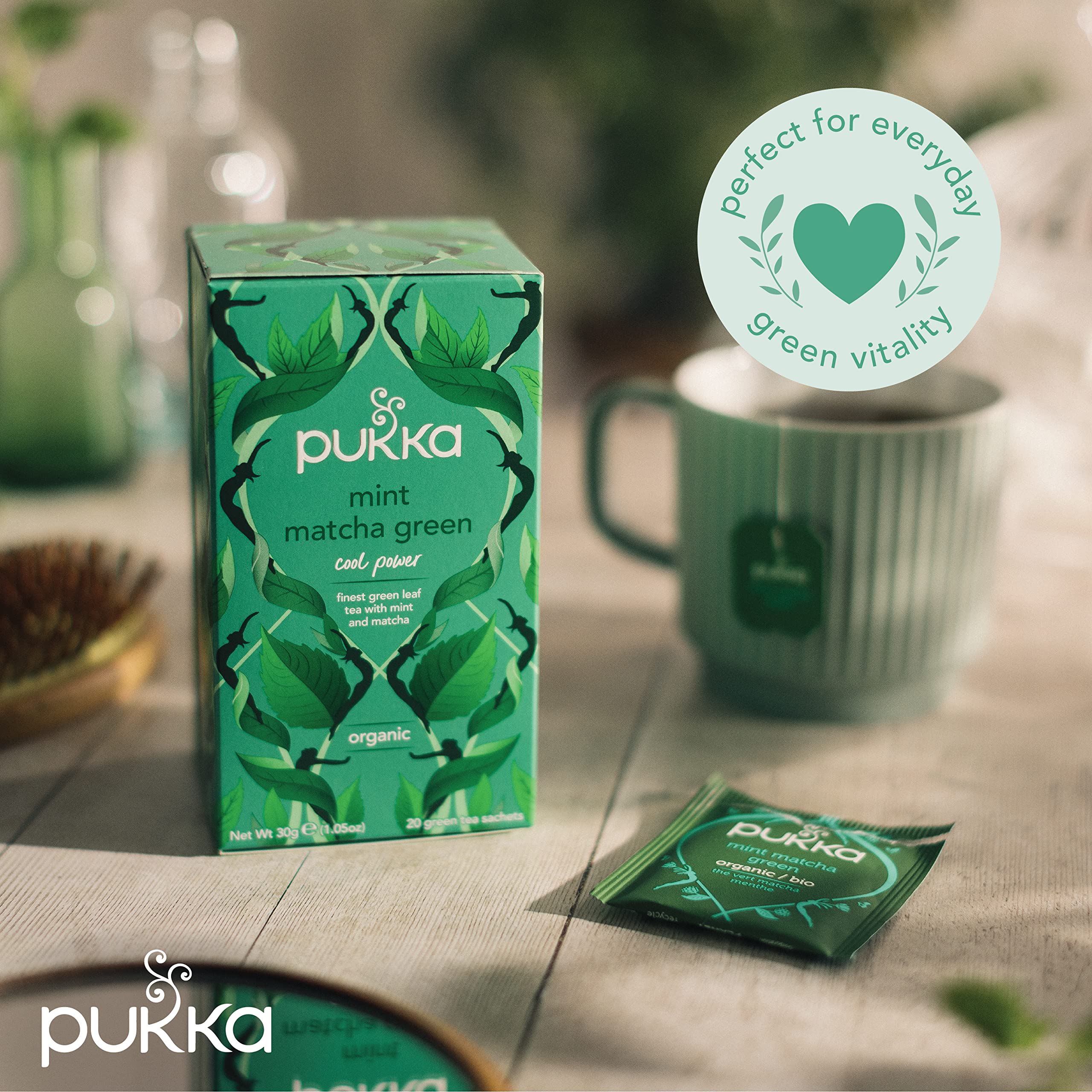 Pukka Herbs Mint Matcha Green Organic Herbal Tea - 80 Count (Pack of 4) Teabags 4