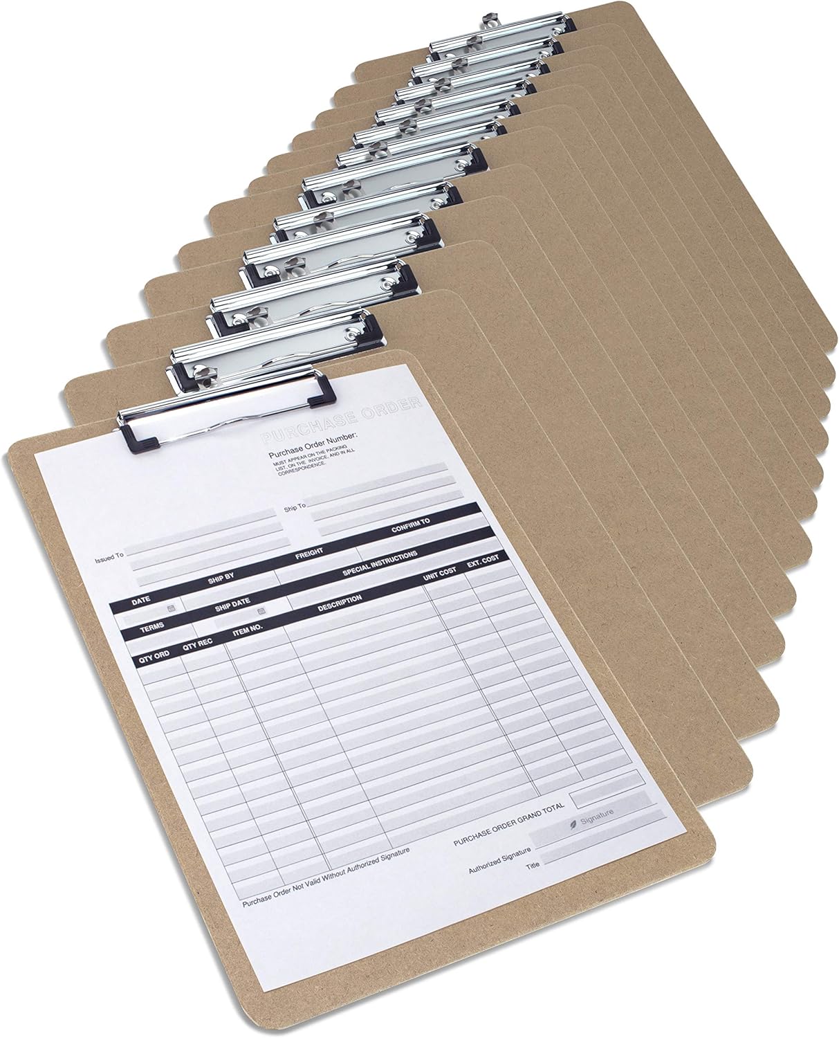 Rapesco 1608 Hardboard Clipboard with Low Profile Clip, A5, Pack 12 1