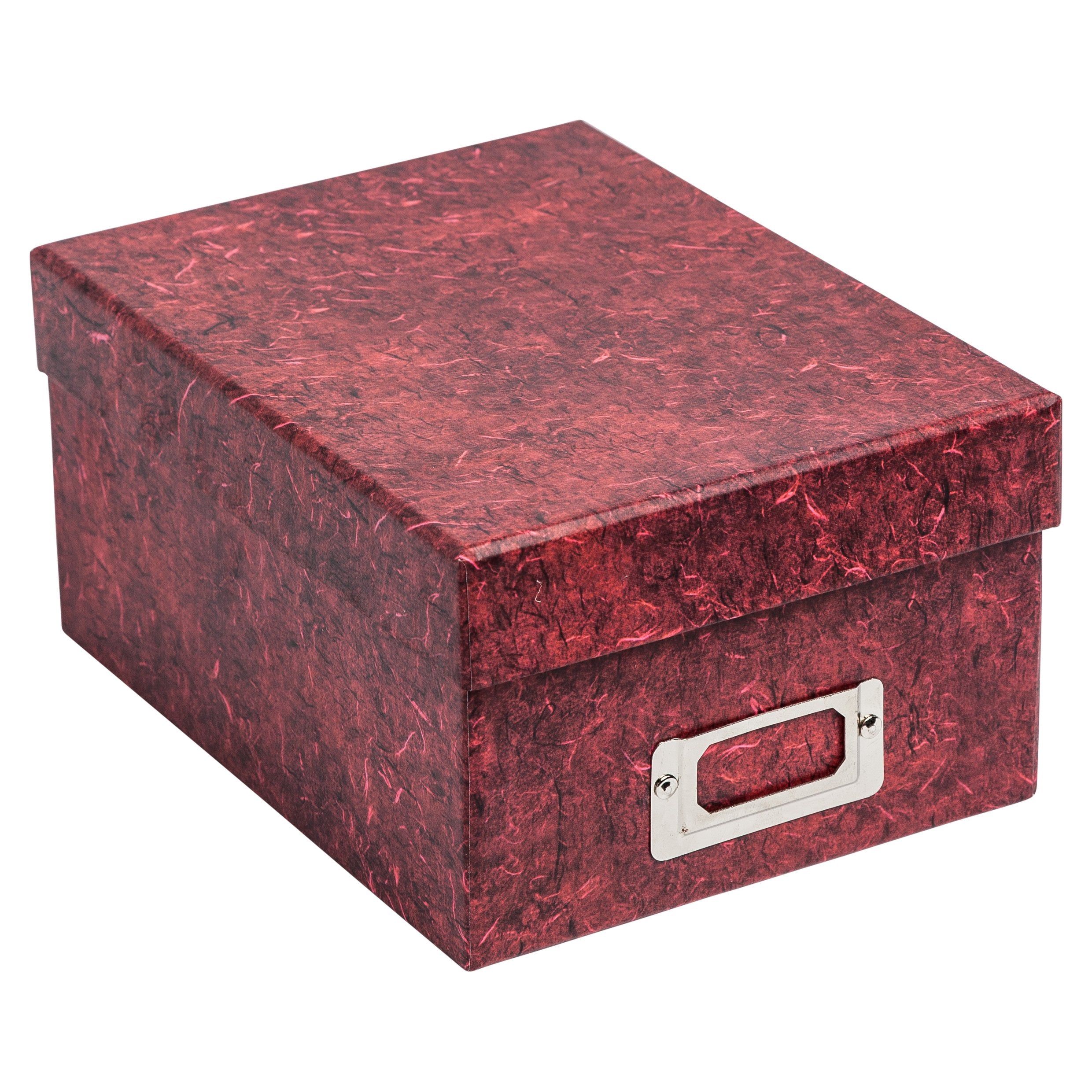Hampton Frames Photo Storage Box - Holds 700 4x6 Photos | Red Cardboard | Stackable