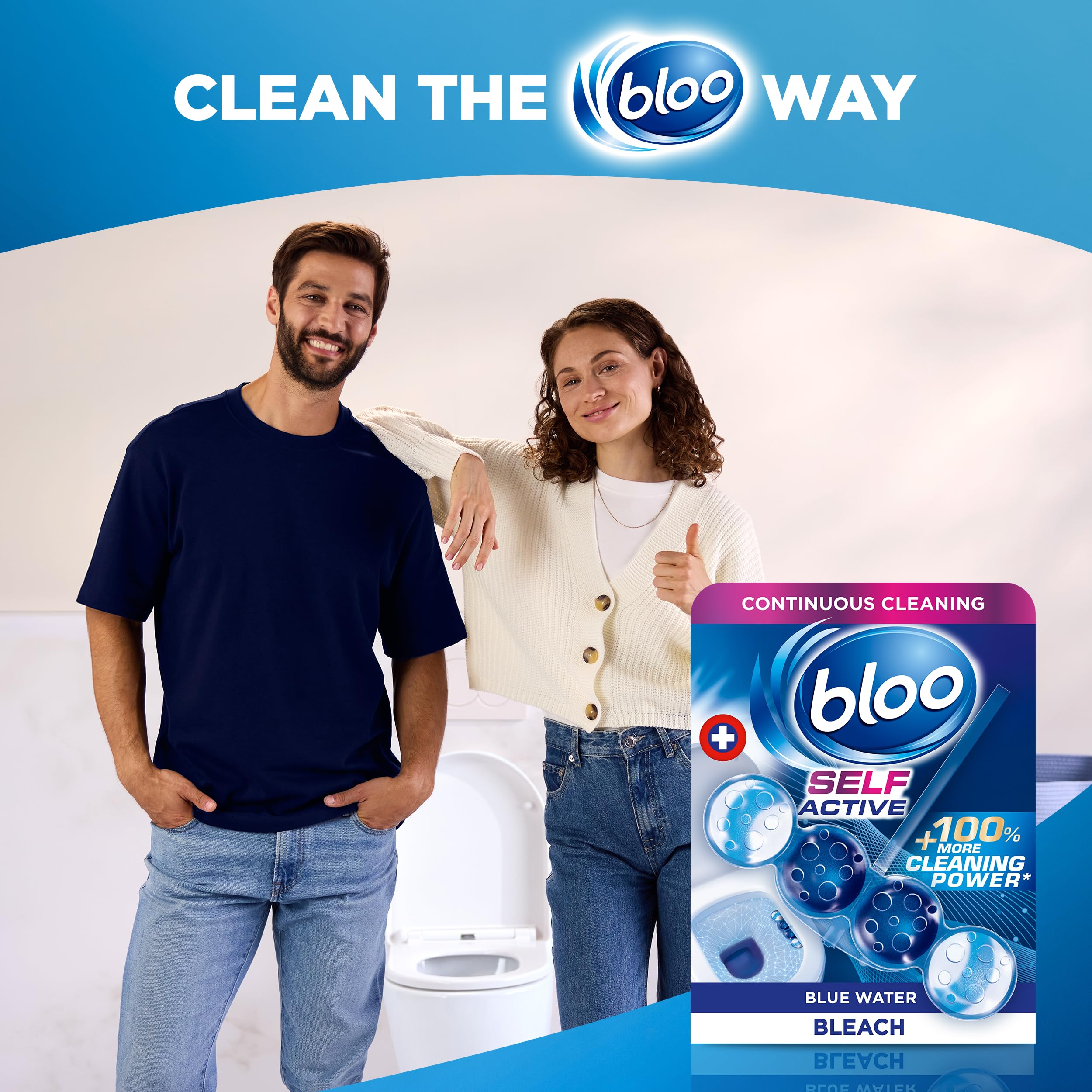 Bloo Self Active Duo Bleach Toilet Rim Block - Pack of 2 | 4-Function Formula 7